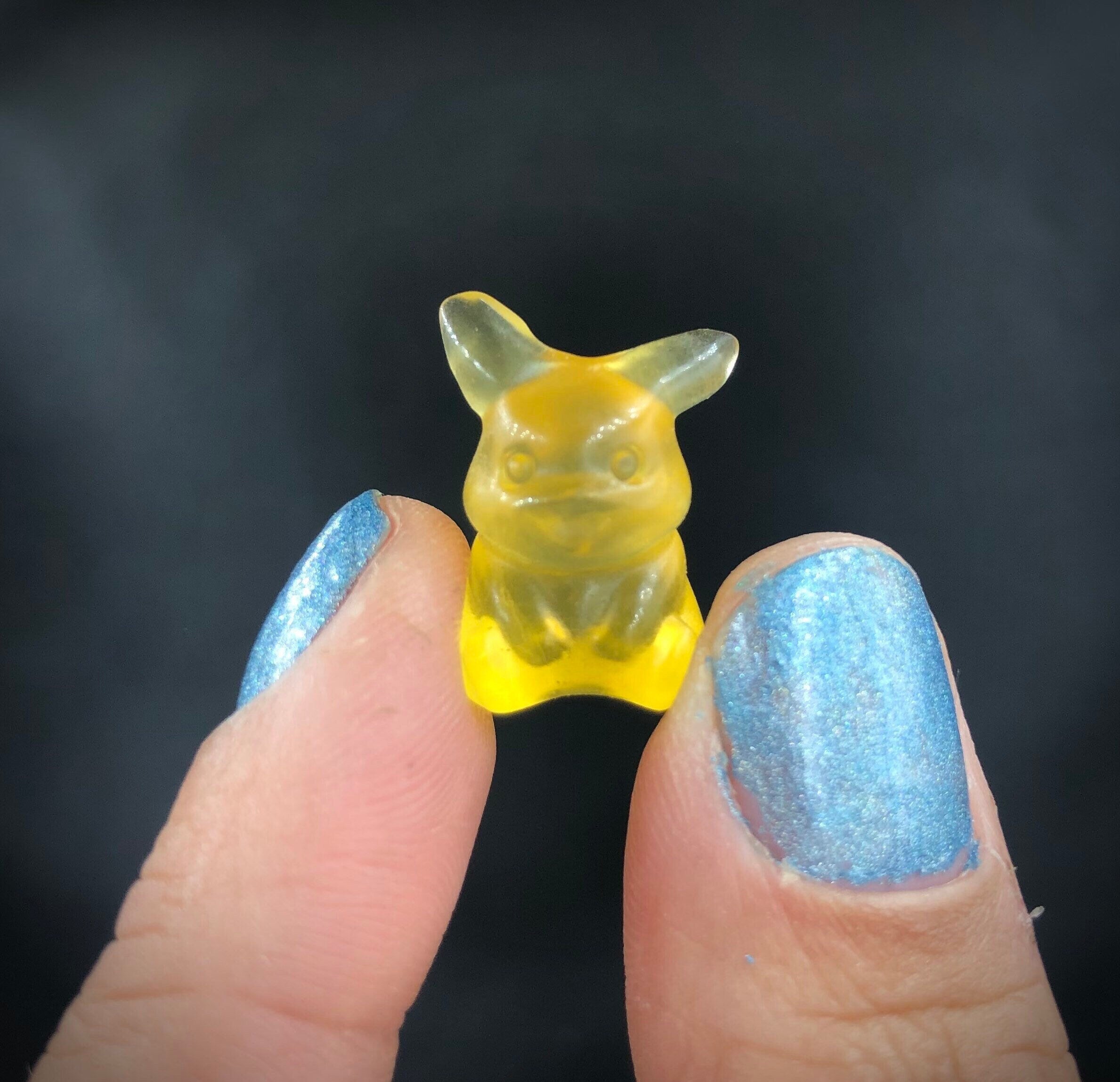 Pikachu Inspired Mouse Carving, Yellow Fluorite (Miniature) MINI31