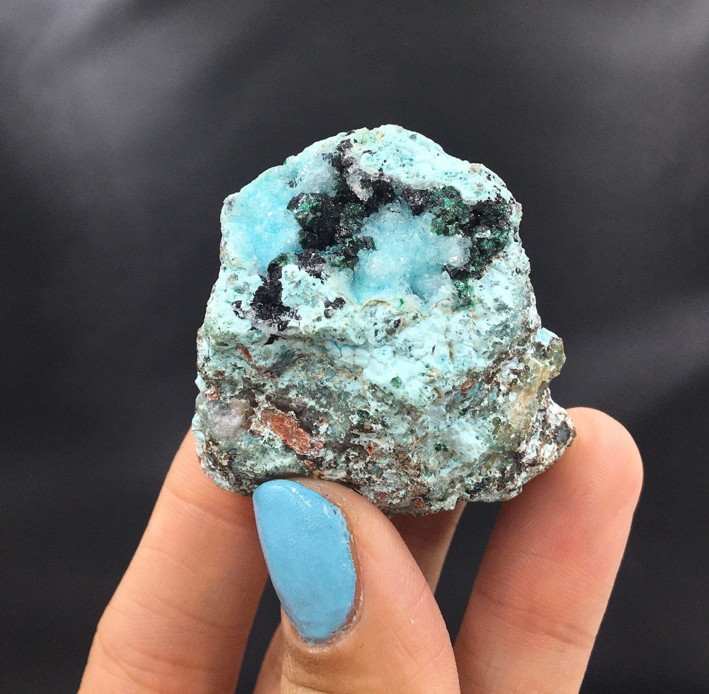 Chrysocolla Druzy Quartz Malachite Cluster--Congo CMIX2