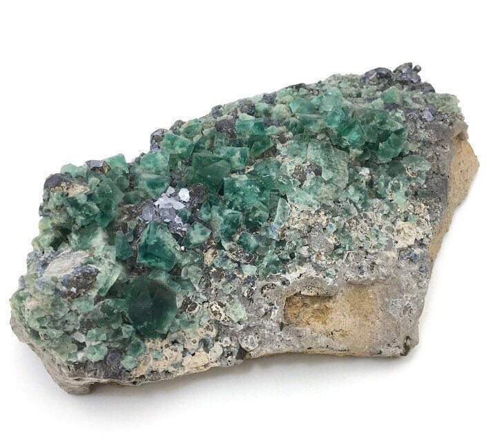Green Fluorite Galena UV--Rogerley Mine, England FLUO3