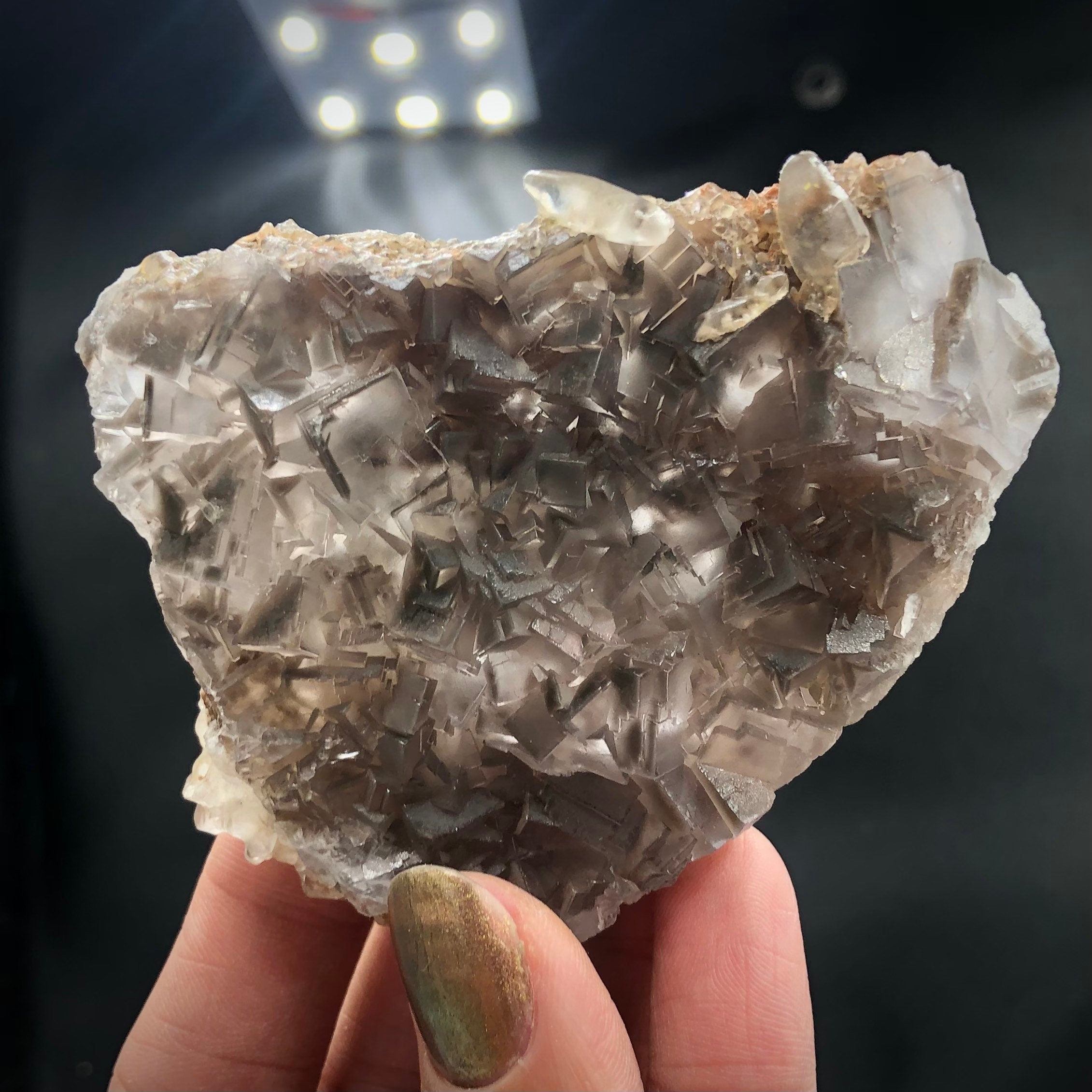 Purple Fluorite & Calcite Crystal Cluster - Loralai, Pakistan FLUO12
