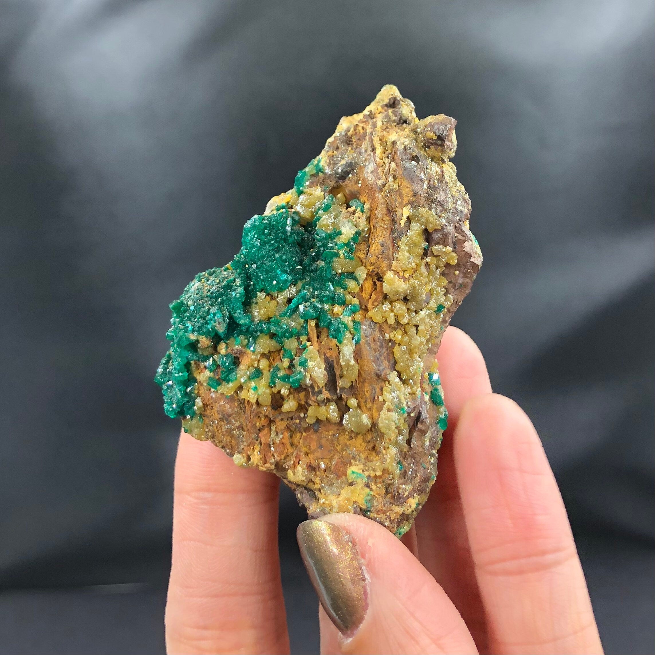 Dioptase & Mimetite (Mini)—N’tola, Congo A-E7