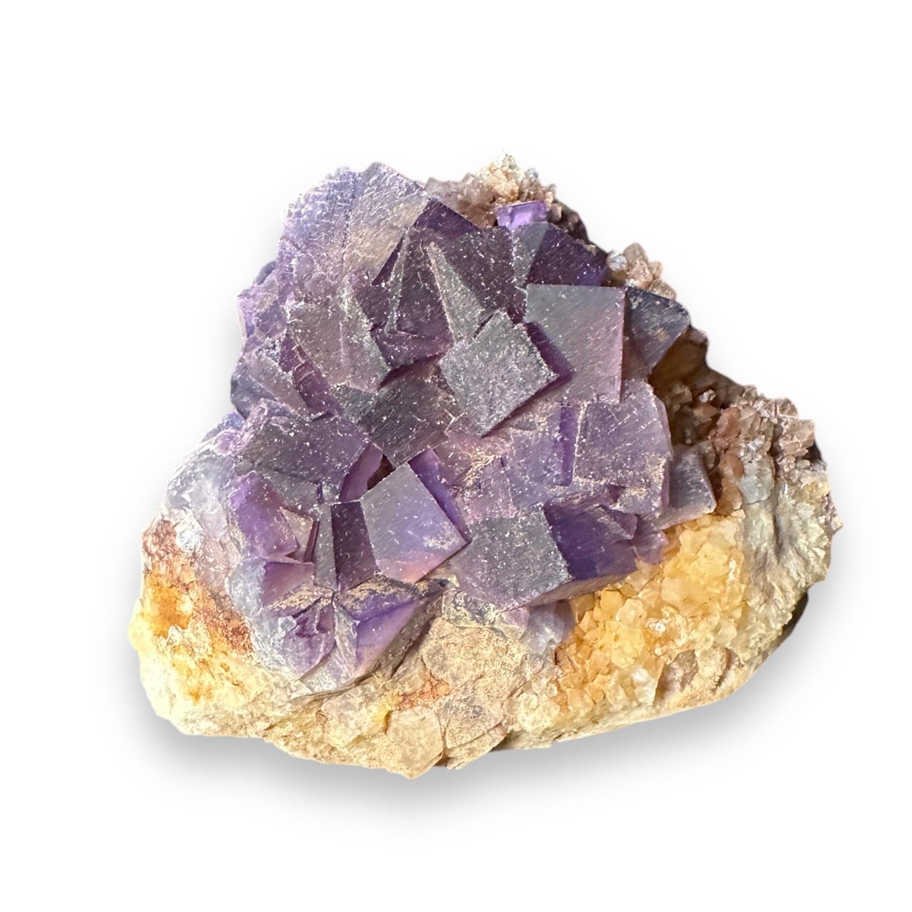Purple Fluorite on Matrix (Small Cabinet)--Blanchard Mine, Bingham, New Mexico, USA