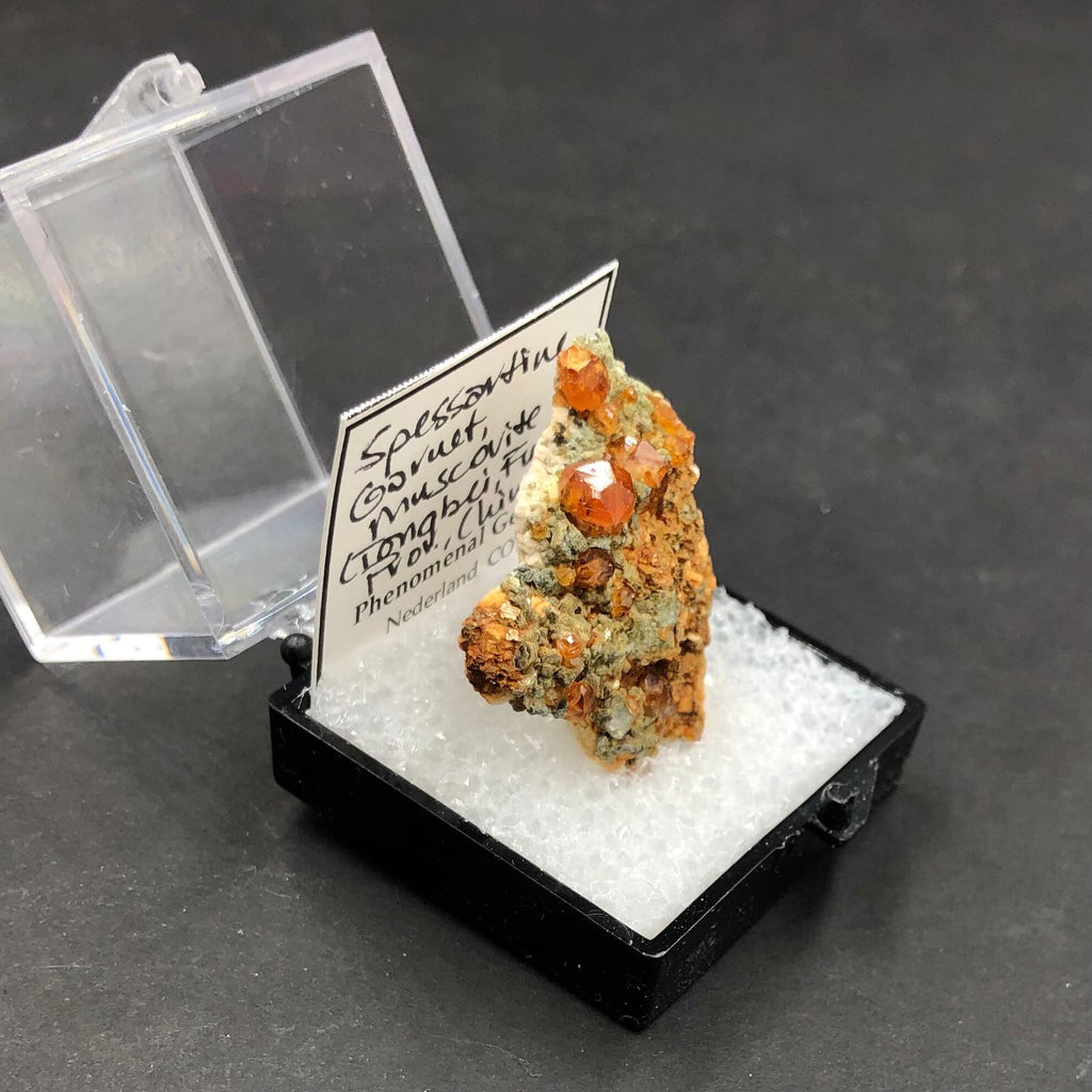 Spessartine Garnet Mica (Thumbnail Specimen)--Tongbei, China (TN16)