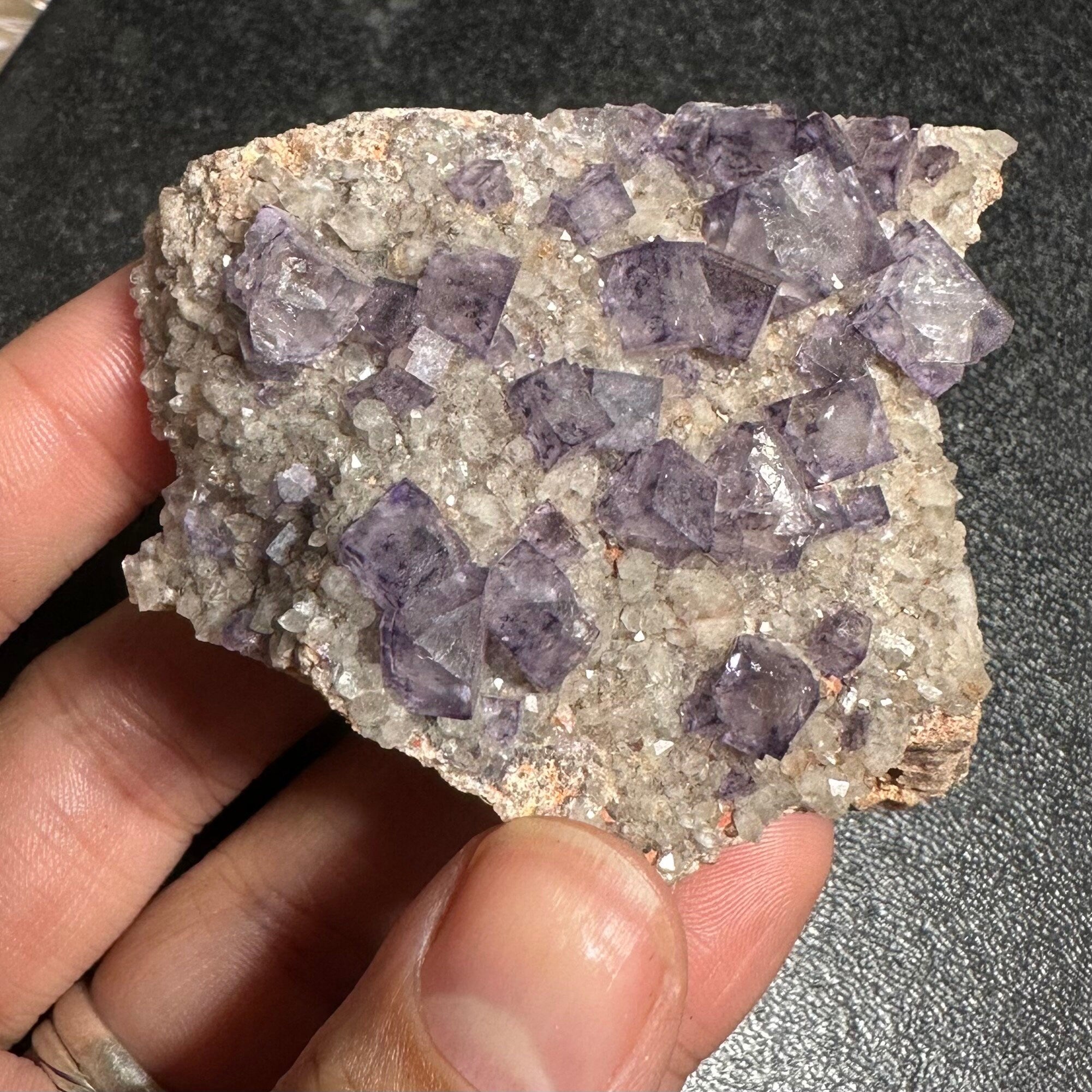 Purple Fluorite on Matrix—Nonsense Pocket, CO, USA FLUO9