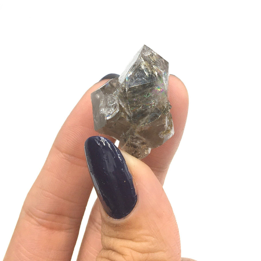 "Black Diamond" (Inclusions) Herkimer Diamond Quartz--Birthday Pocket, Diamond Mtn, New York USA SELF13