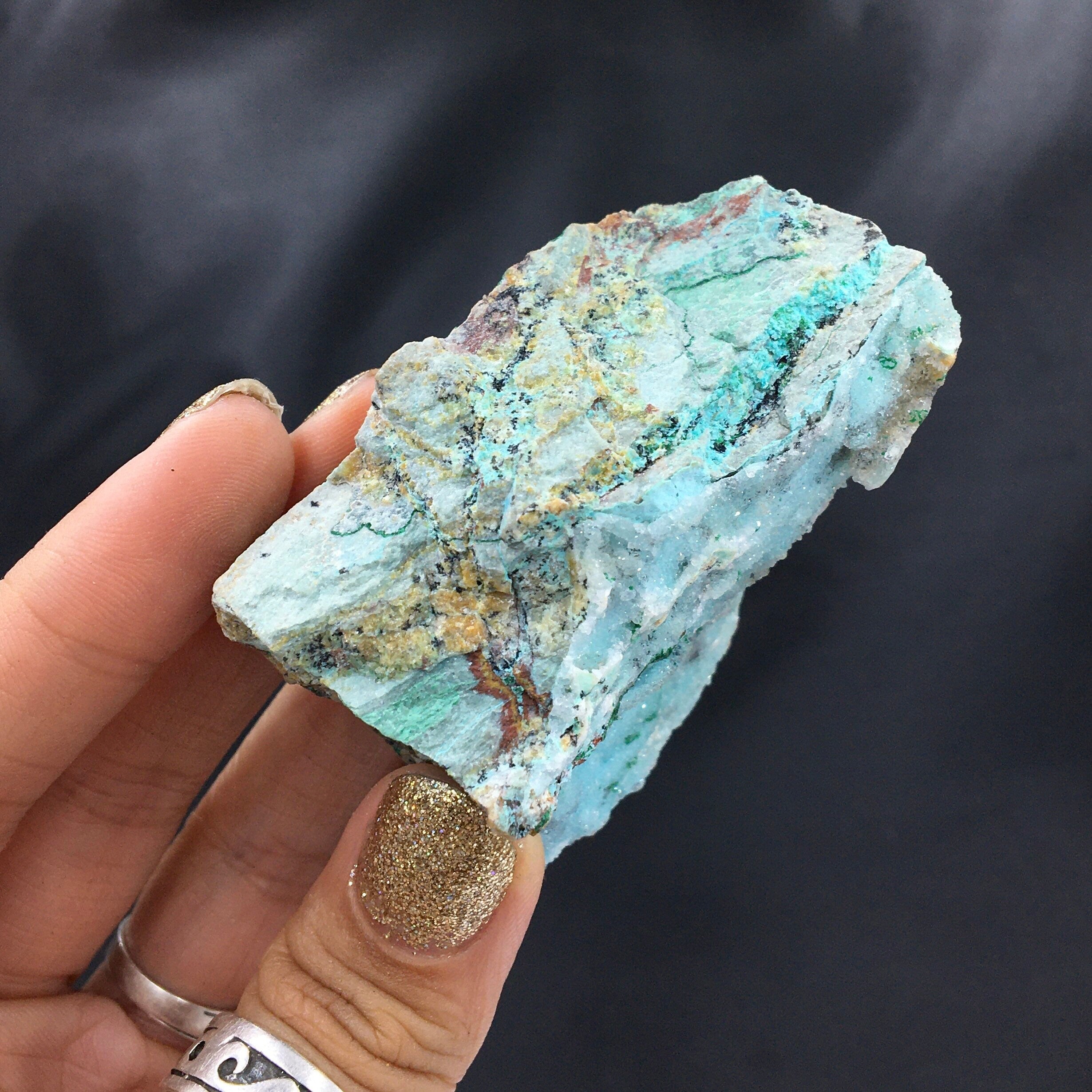 Chrysocolla Druzy Quartz Malachite--Congo CMIX4