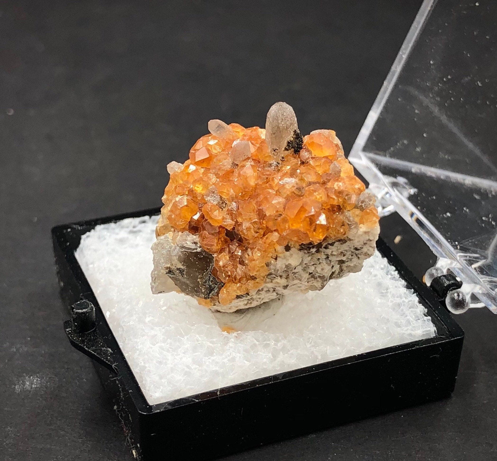 Spessartine Garnet Smoky Quartz Mineral Specimen: Tongbei, China (TN15)