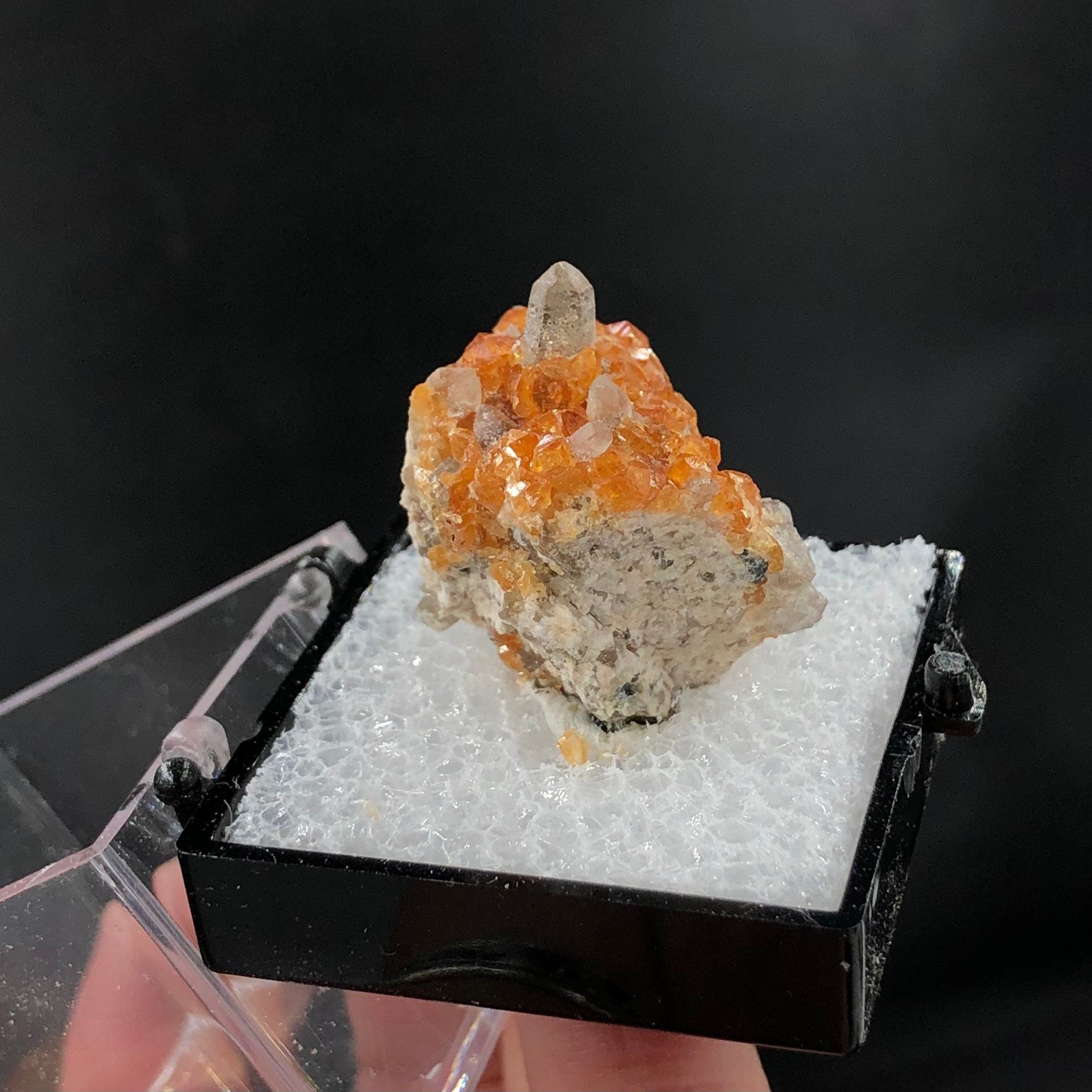 Spessartine Garnet Smoky Quartz Mineral Specimen: Tongbei, China (TN15)
