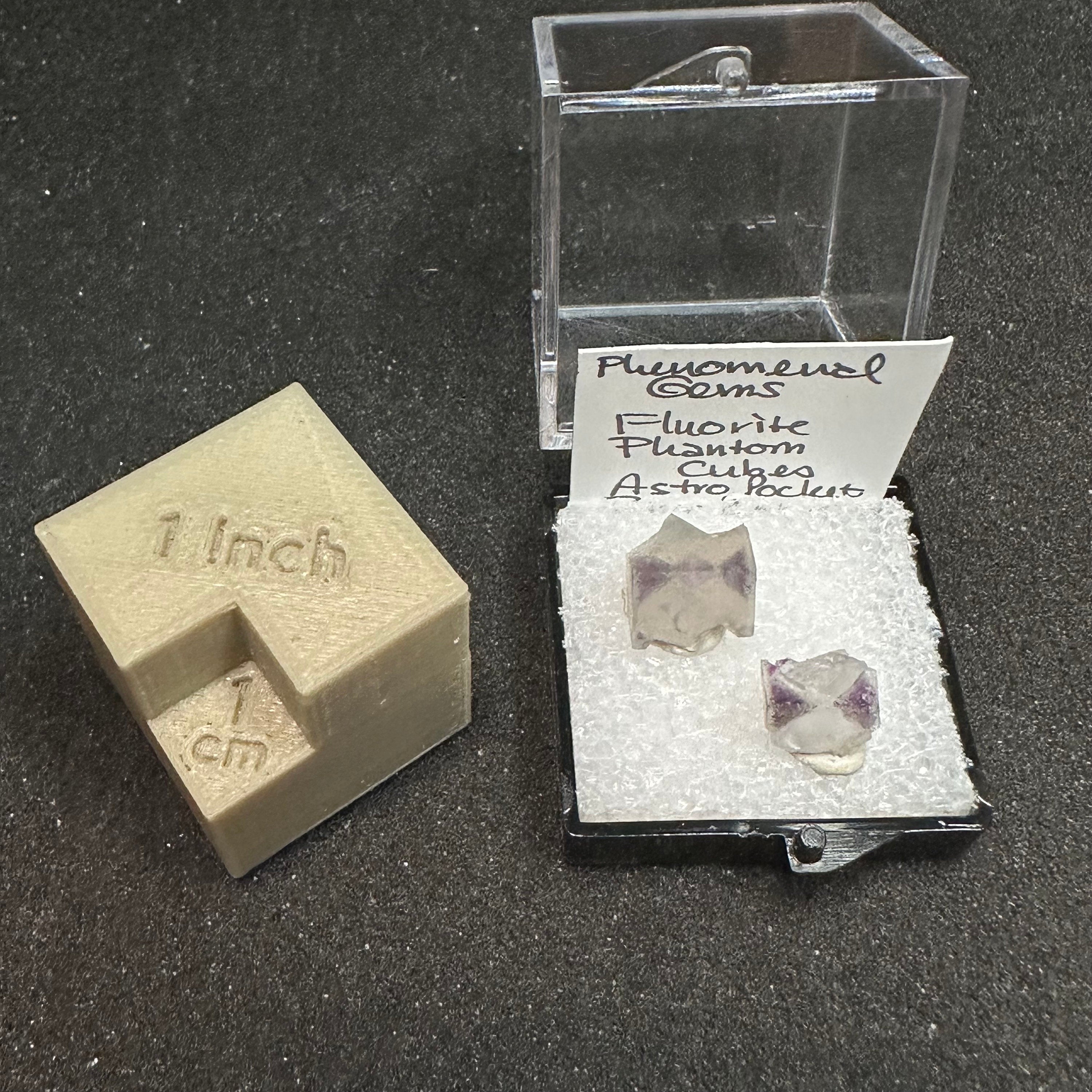 Purple Clear Fluorite Phantom Cube Set (Thumbnail Specimen)-- Astro Pocket, Colorado, USA TN13