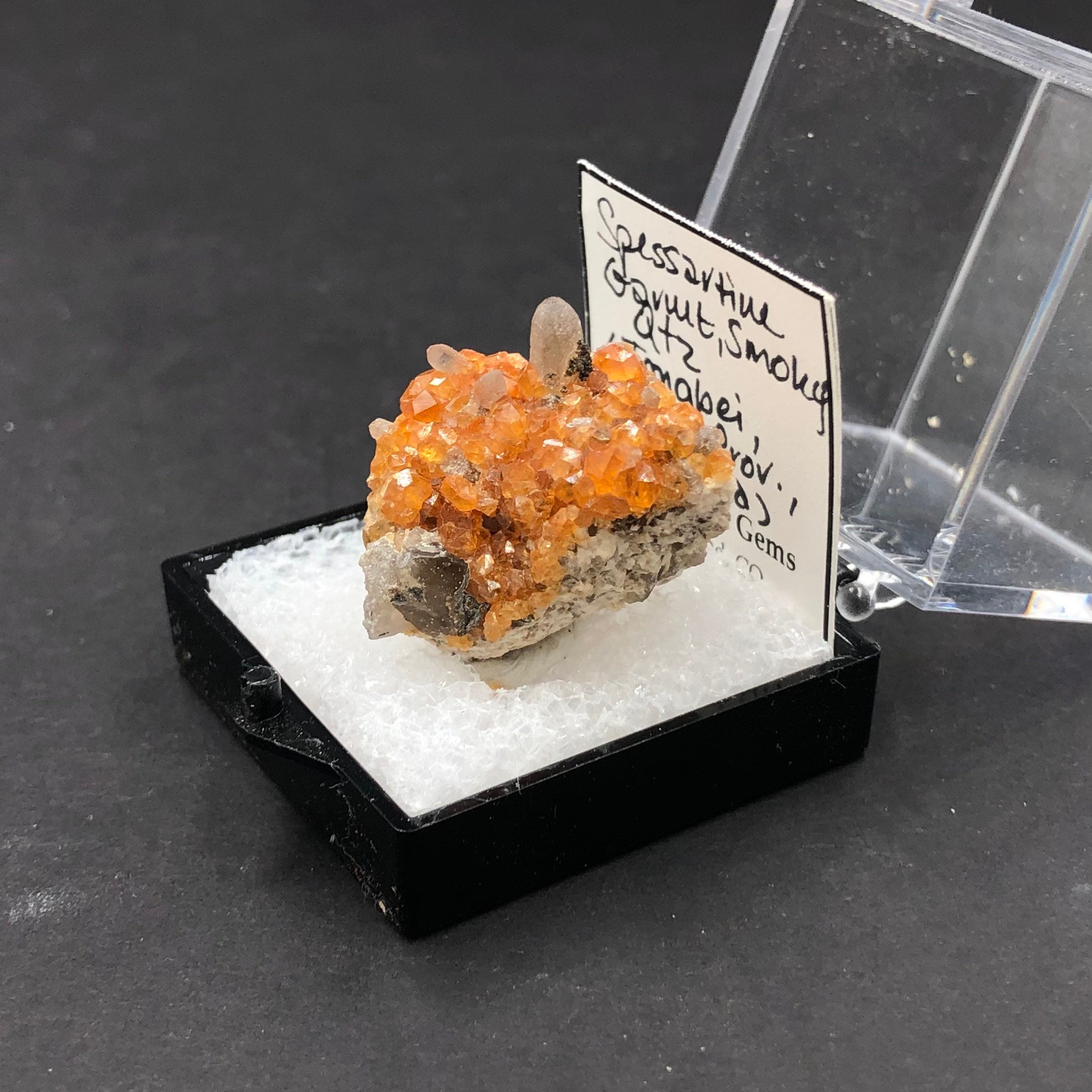 Spessartine Garnet Smoky Quartz Mineral Specimen: Tongbei, China (TN15)