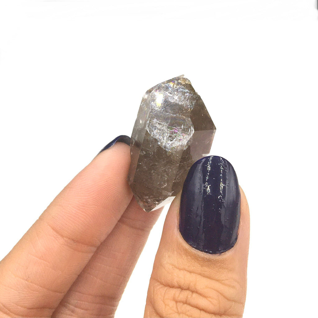 "Black Diamond" (Inclusions) Herkimer Diamond Quartz--Birthday Pocket, Diamond Mtn, New York USA SELF12