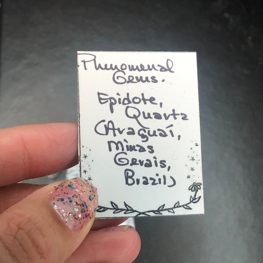 Epidote in Quartz (Mini)—Araçuaí, Brazil A-E11