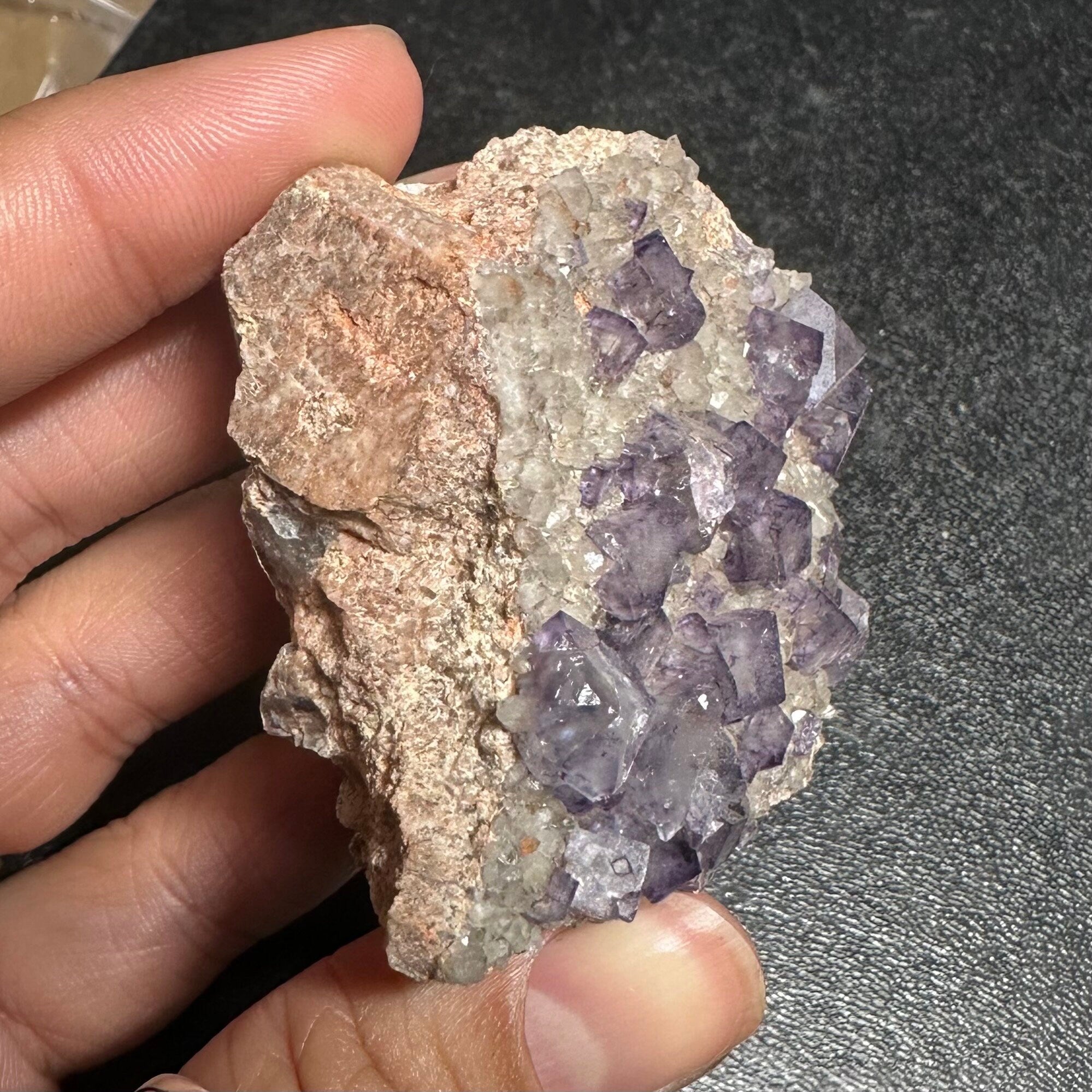 Purple Fluorite on Matrix—Nonsense Pocket, CO, USA FLUO9