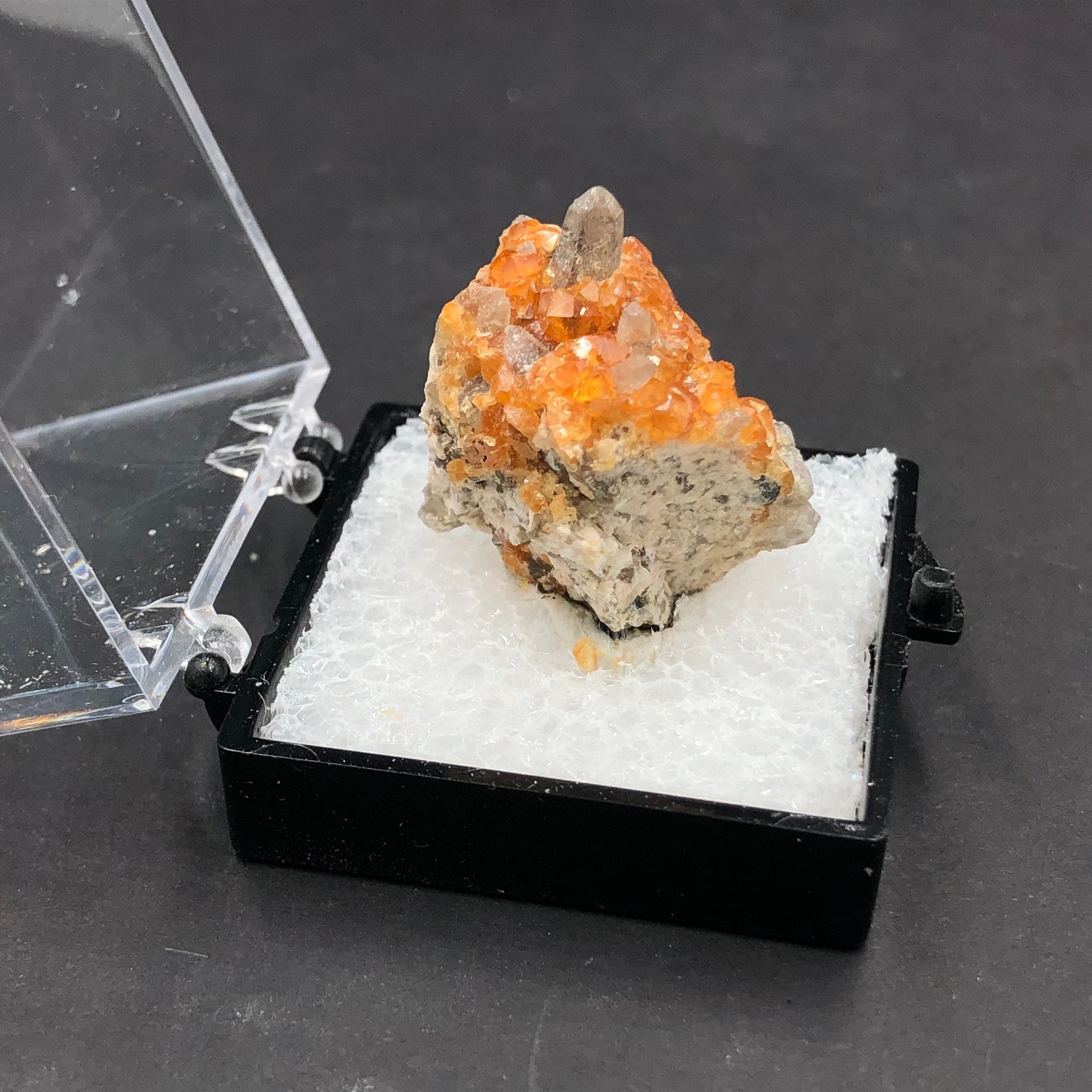 Spessartine Garnet Smoky Quartz Mineral Specimen: Tongbei, China (TN15)