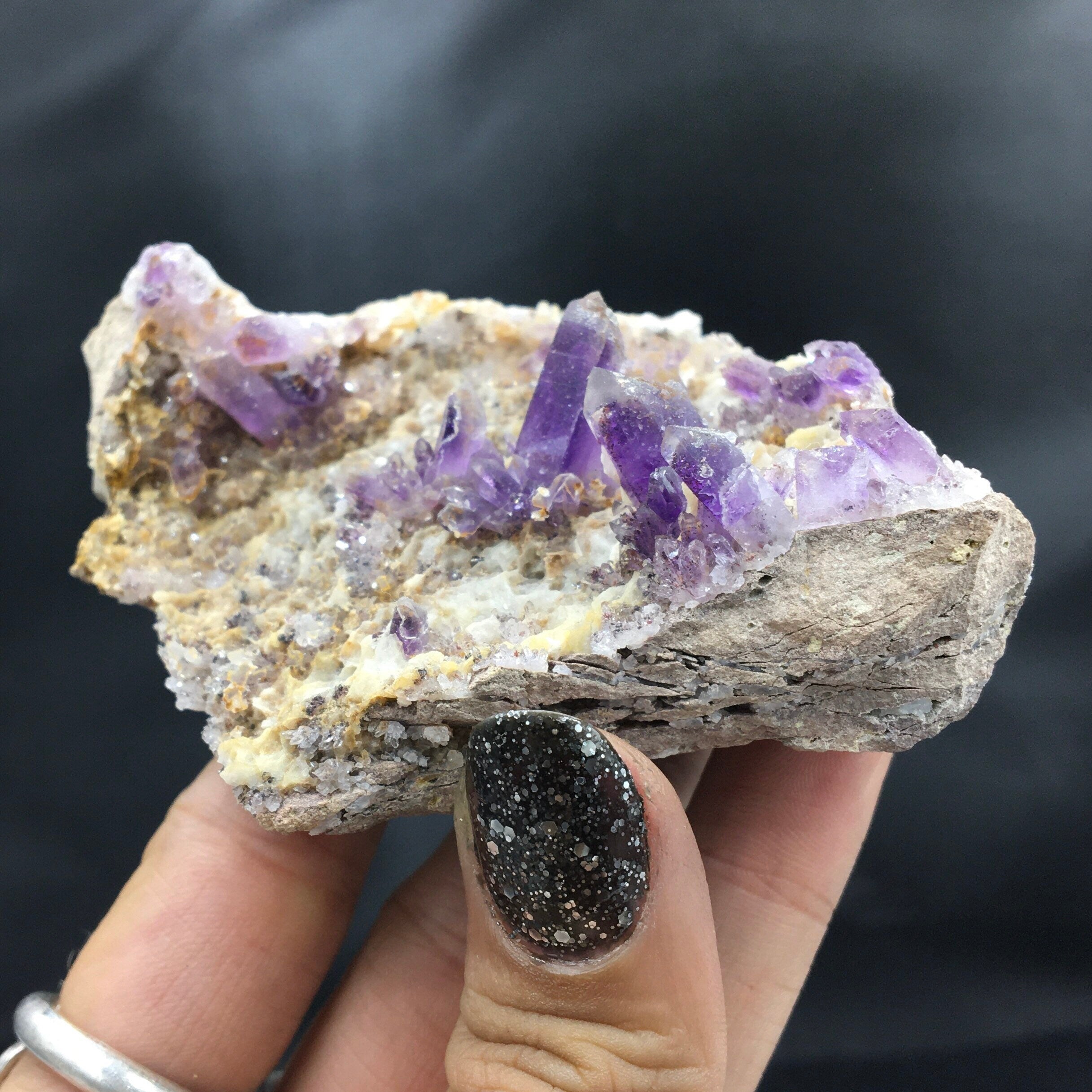 Amethyst Crystals in Matrix (Small Cabinet)--Brandberg area, Namibia A-E10