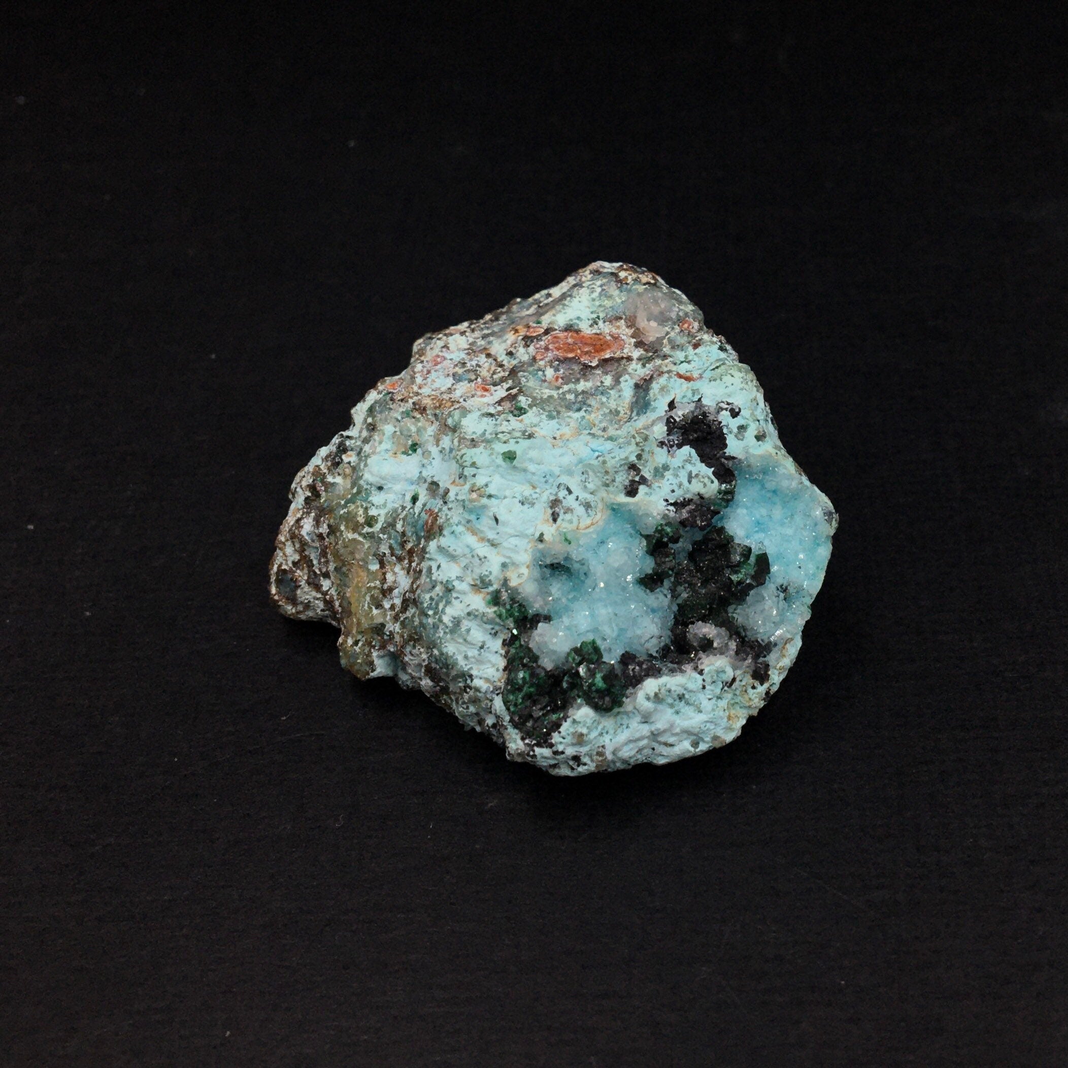 Chrysocolla Druzy Quartz Malachite Cluster--Congo CMIX2