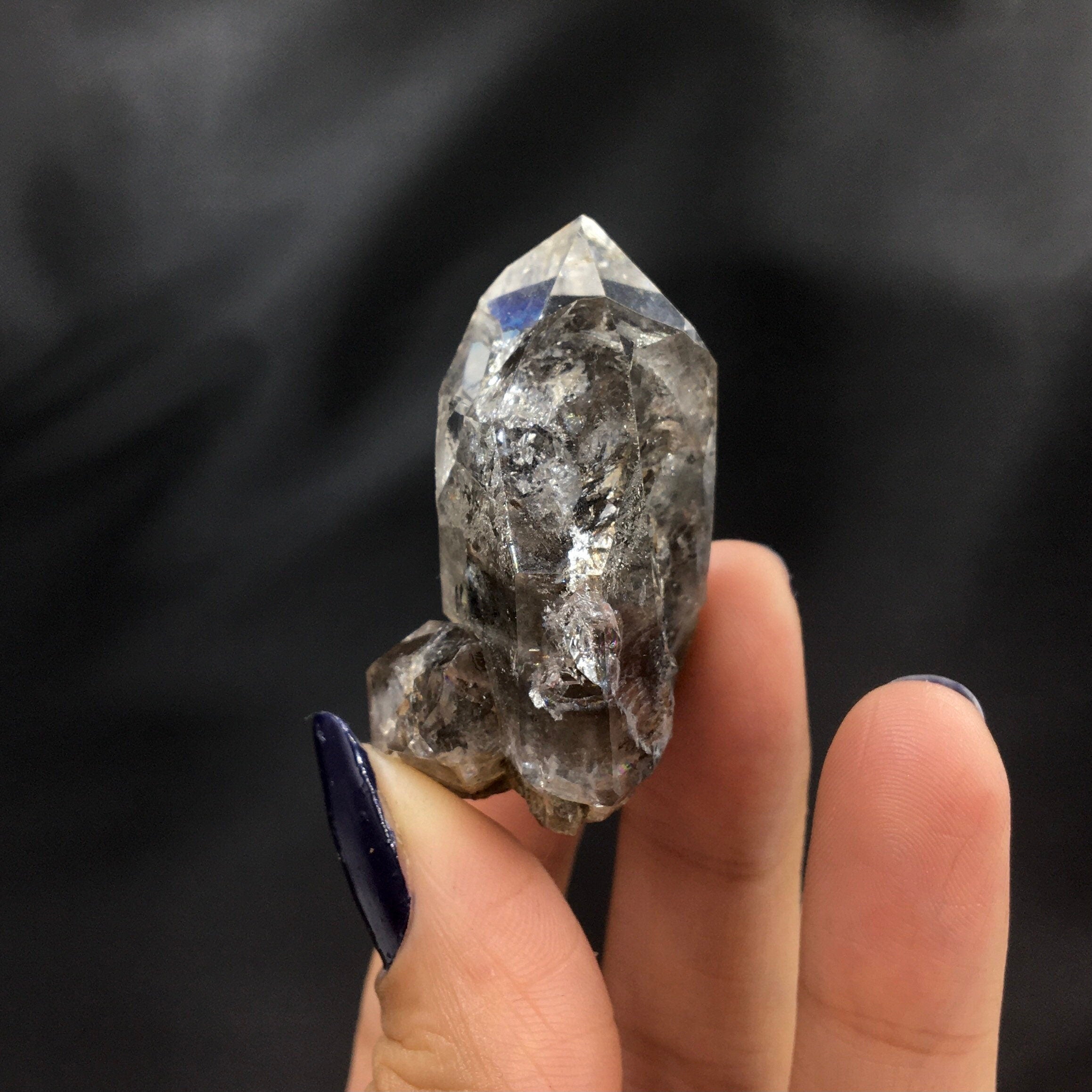 "Black Diamond" (Inclusions) Herkimer Diamond Quartz--Birthday Pocket, Diamond Mtn, New York USASELF6