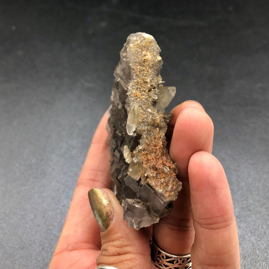 Purple Fluorite & Calcite Crystal Cluster - Loralai, Pakistan FLUO12