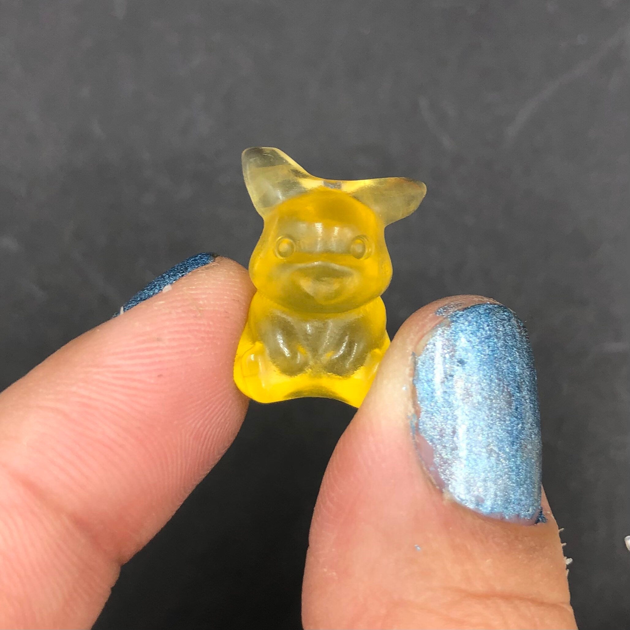 Pikachu Inspired Mouse Carving, Yellow Fluorite (Miniature) MINI31