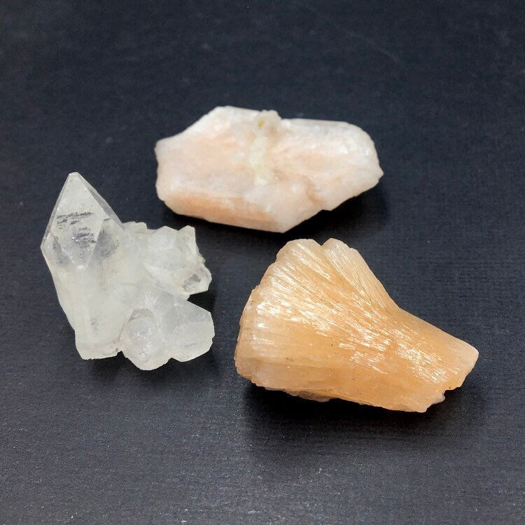 Indian Mineral Set: Apophyllite, Heulandite, Stilbite Crystal Cluster (MINI32)