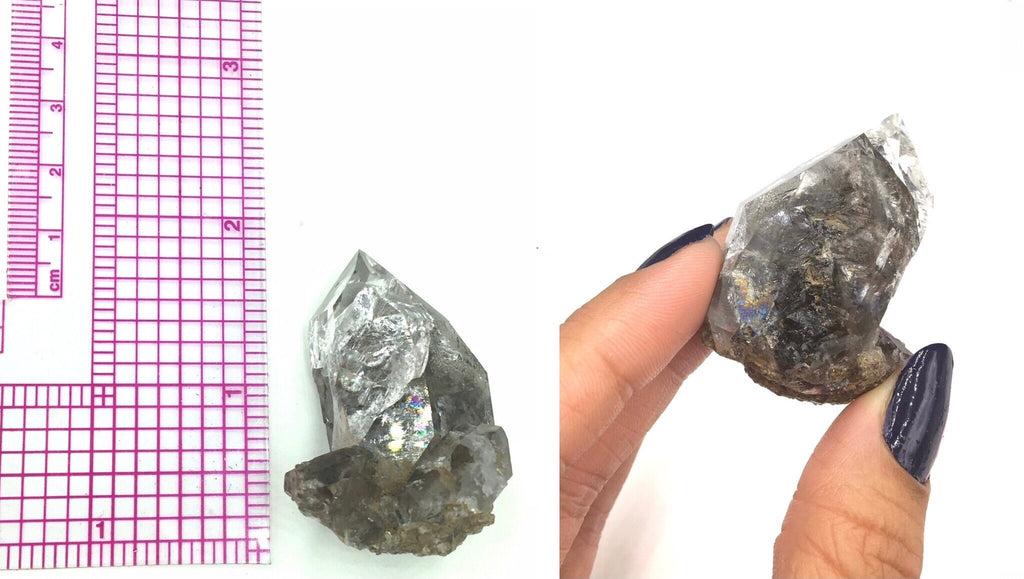 "Black Diamond" (Inclusions) Herkimer Diamond Quartz--Birthday Pocket, Diamond Mtn, New York USASELF6