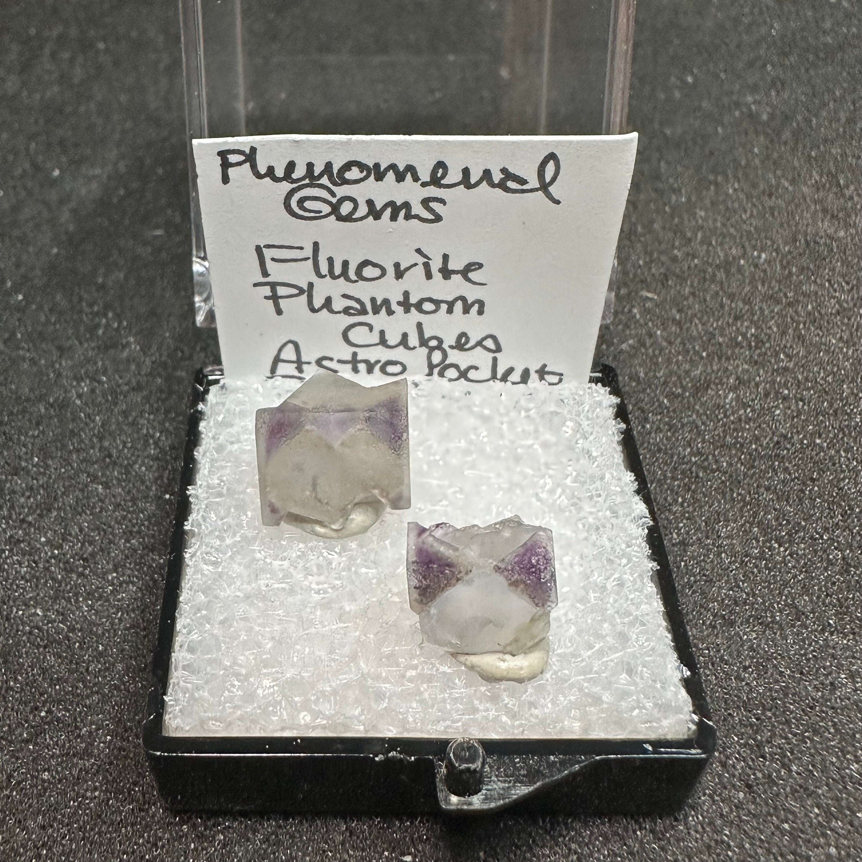 Purple Clear Fluorite Phantom Cube Set (Thumbnail Specimen)-- Astro Pocket, Colorado, USA TN13