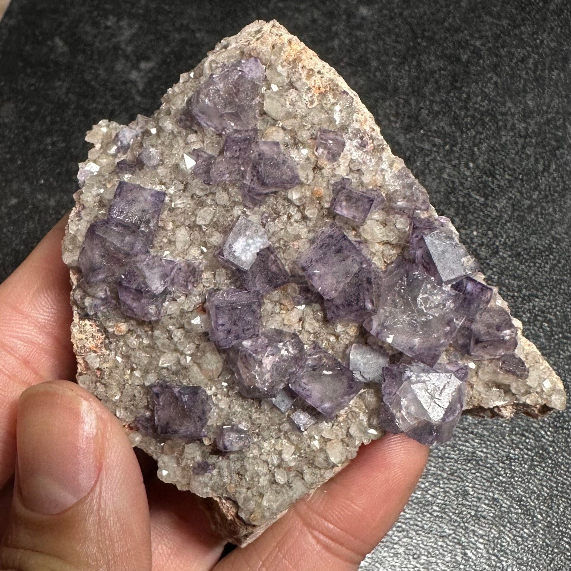 Purple Fluorite on Matrix—Nonsense Pocket, CO, USA FLUO9