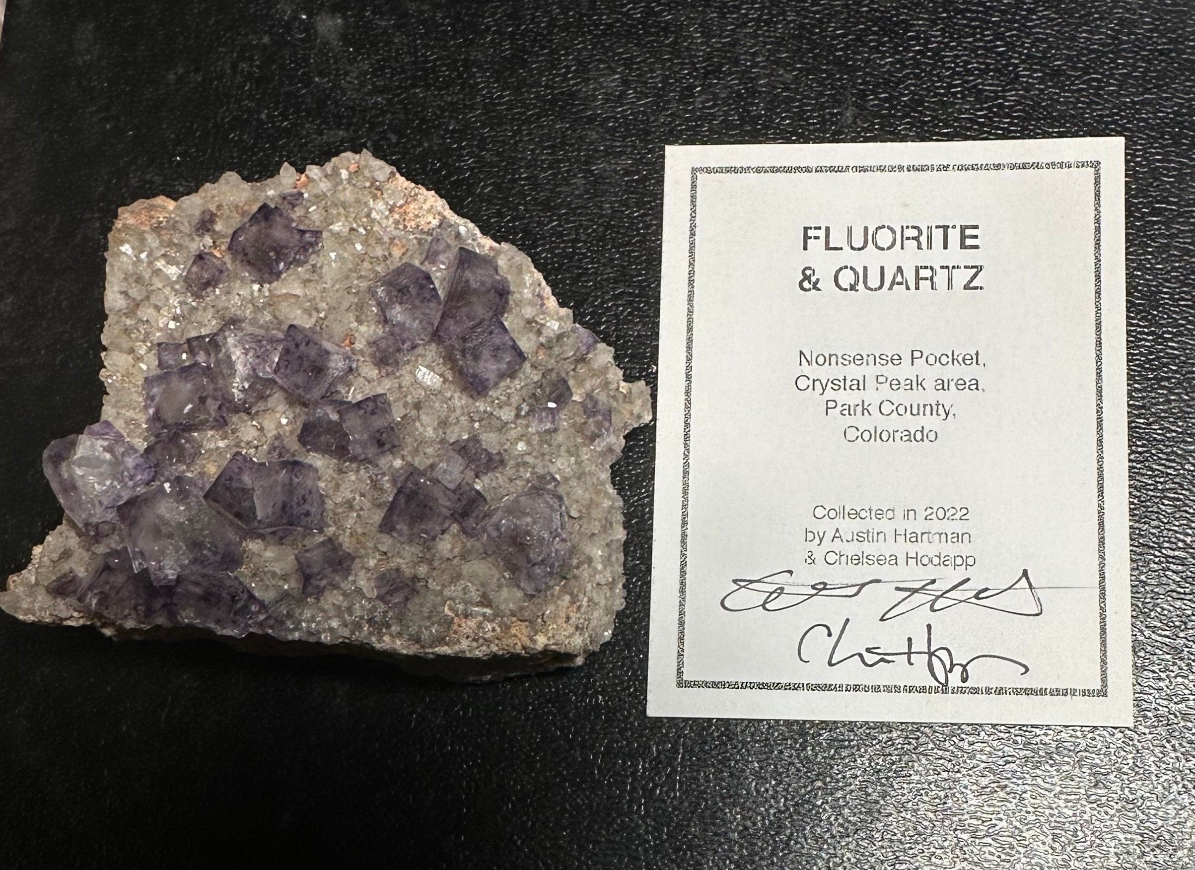 Purple Fluorite on Matrix—Nonsense Pocket, CO, USA FLUO9