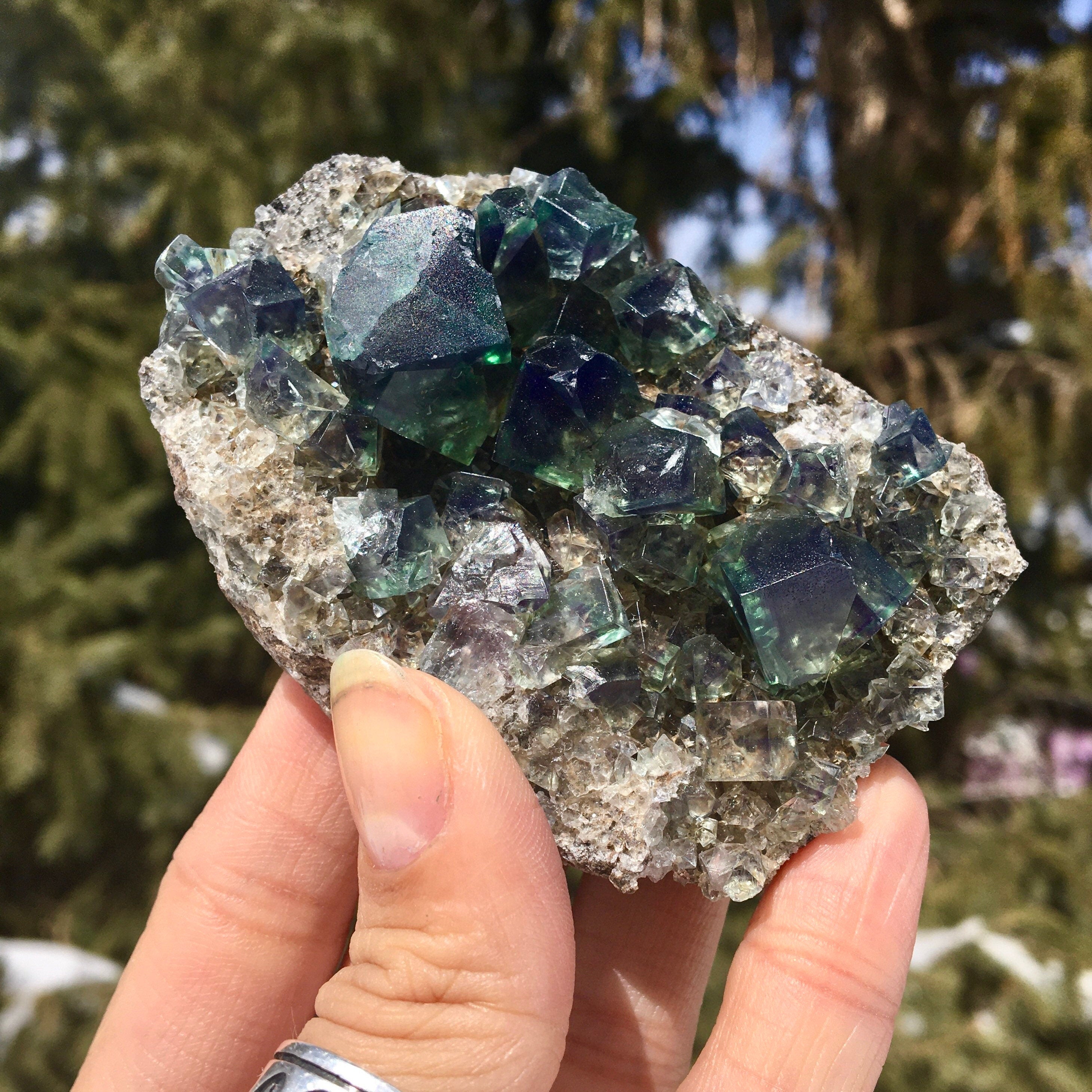 Green Fluorite Cluster--Fairy Holes Pocket, Lady Annabella Mine, England FLUO8