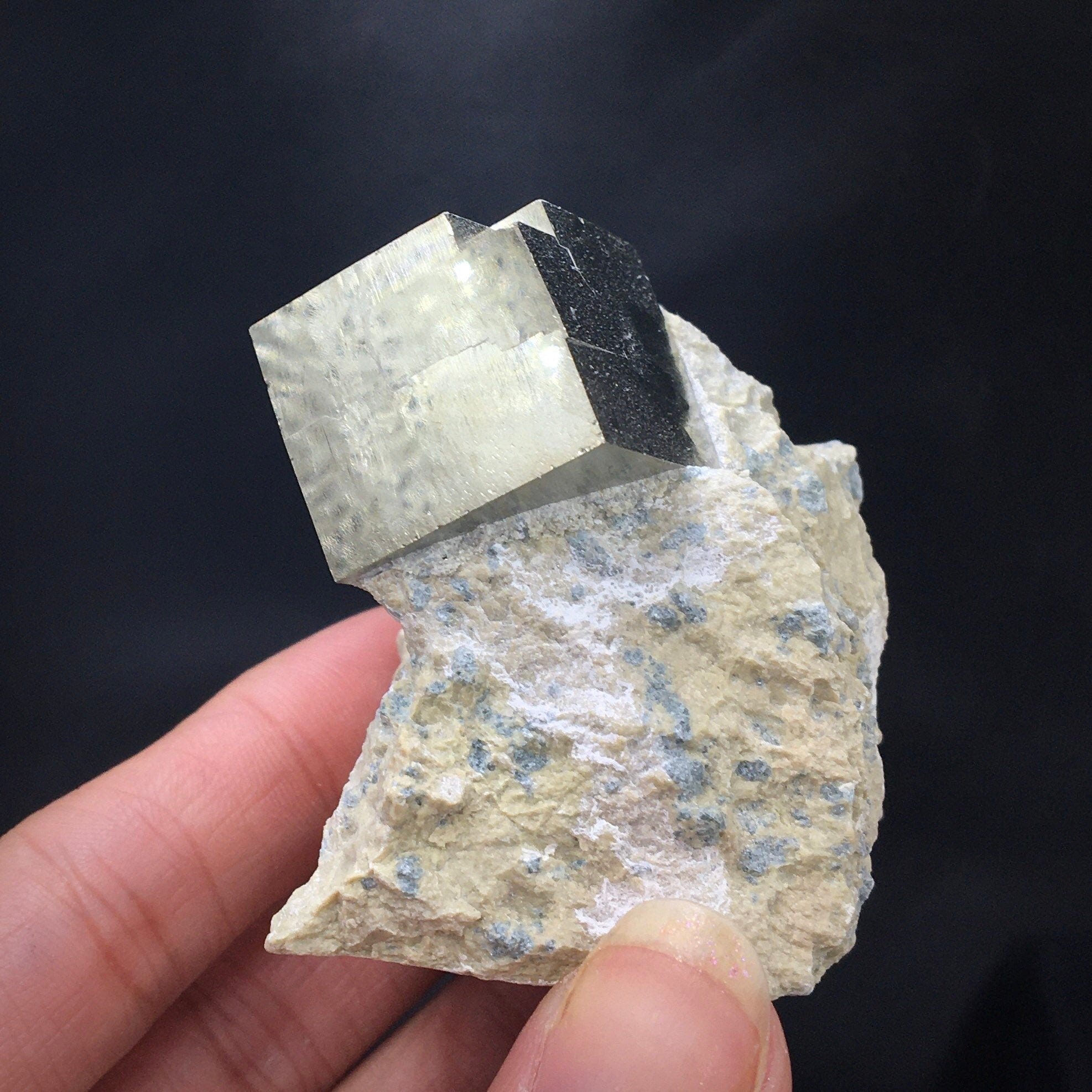 Iron Pyrite Cubic Crystal in Matrix--Navajún, Spain SMALL8