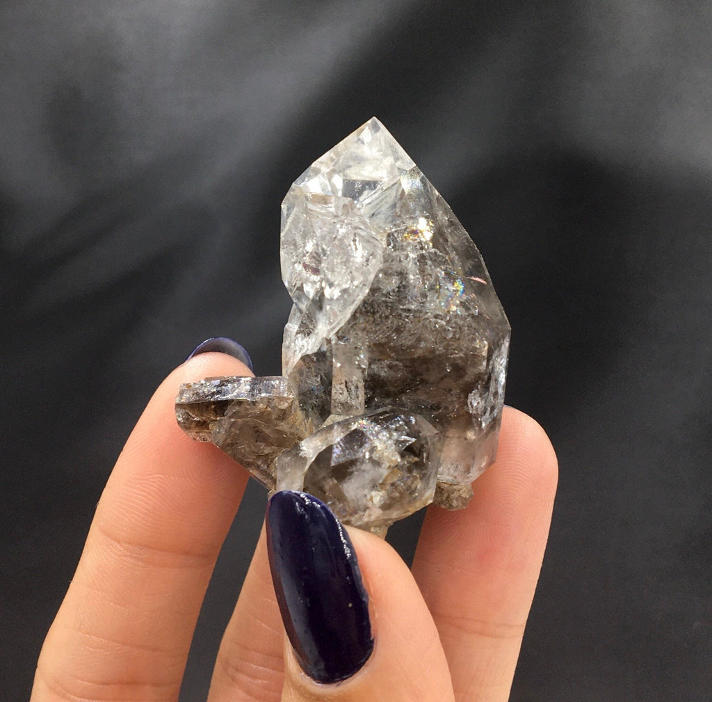 "Black Diamond" (Inclusions) Herkimer Diamond Quartz--Birthday Pocket, Diamond Mtn, New York USASELF6