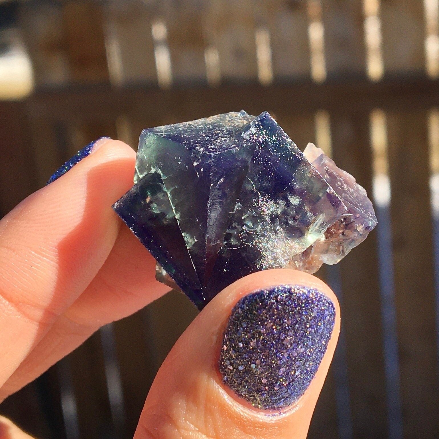 Green Fluorite Cubic Cluster UV (Miniature)--Lady Annabella Mine, England FLUO7