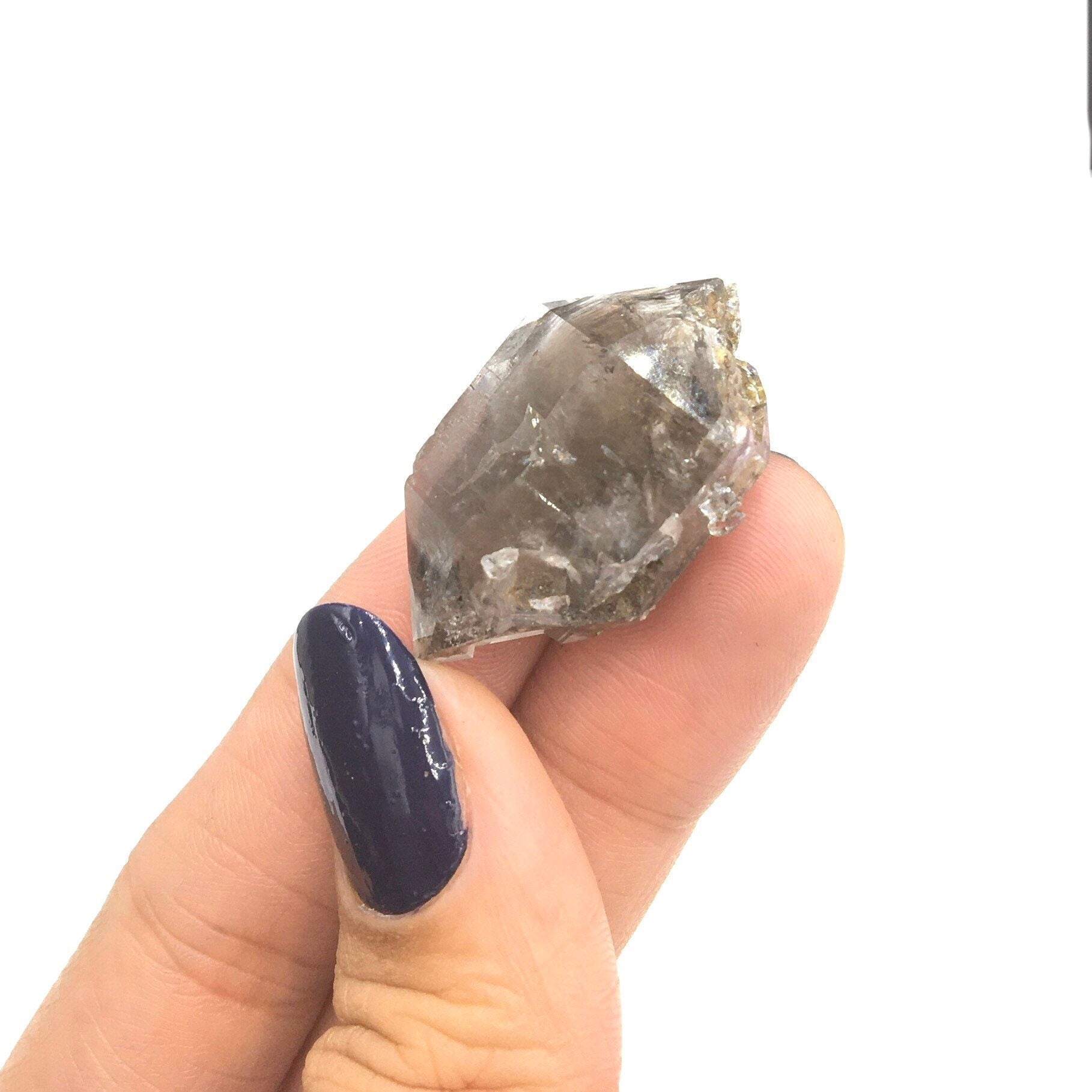 "Black Diamond" (Inclusions) Herkimer Diamond Quartz--Birthday Pocket, Diamond Mtn, New York USA SELF12