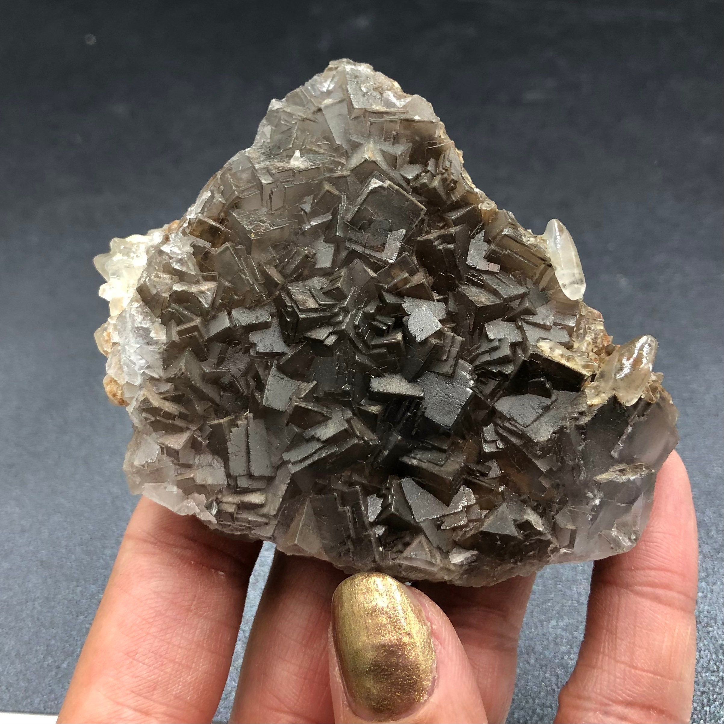 Purple Fluorite & Calcite Crystal Cluster - Loralai, Pakistan FLUO12