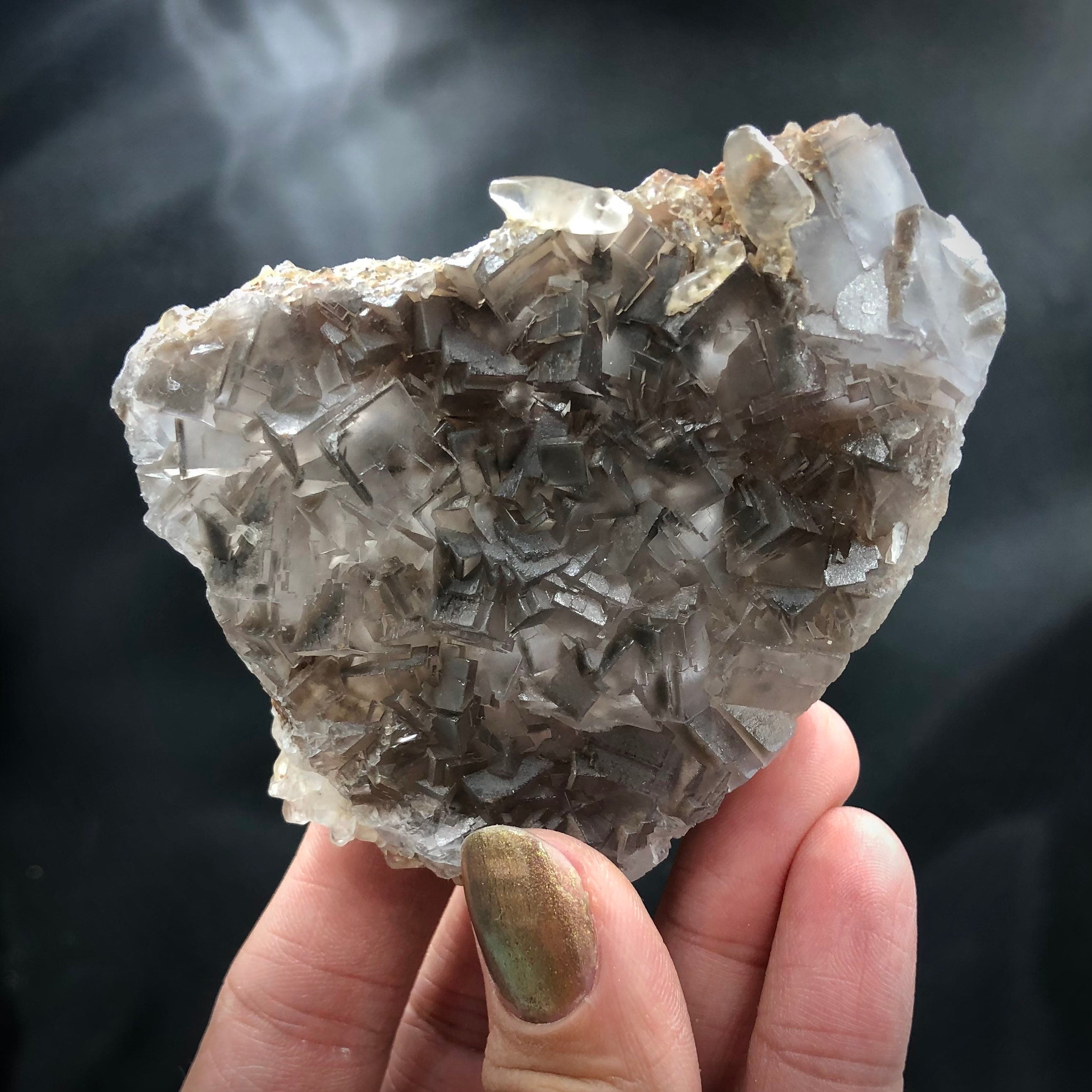 Purple Fluorite & Calcite Crystal Cluster - Loralai, Pakistan FLUO12