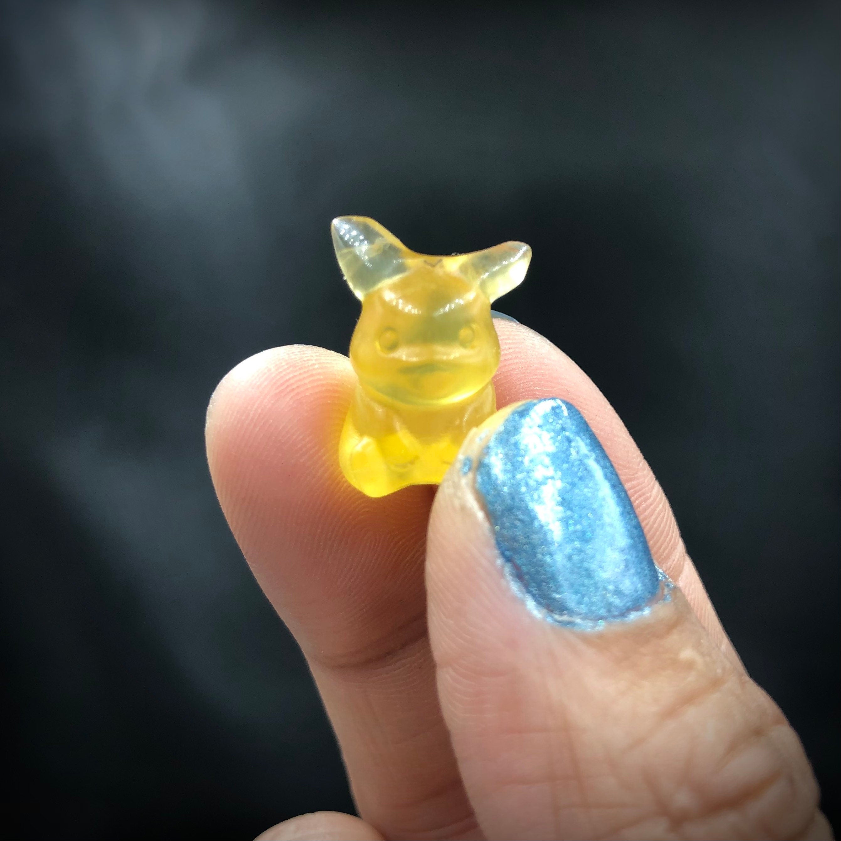 Pikachu Inspired Mouse Carving, Yellow Fluorite (Miniature) MINI31