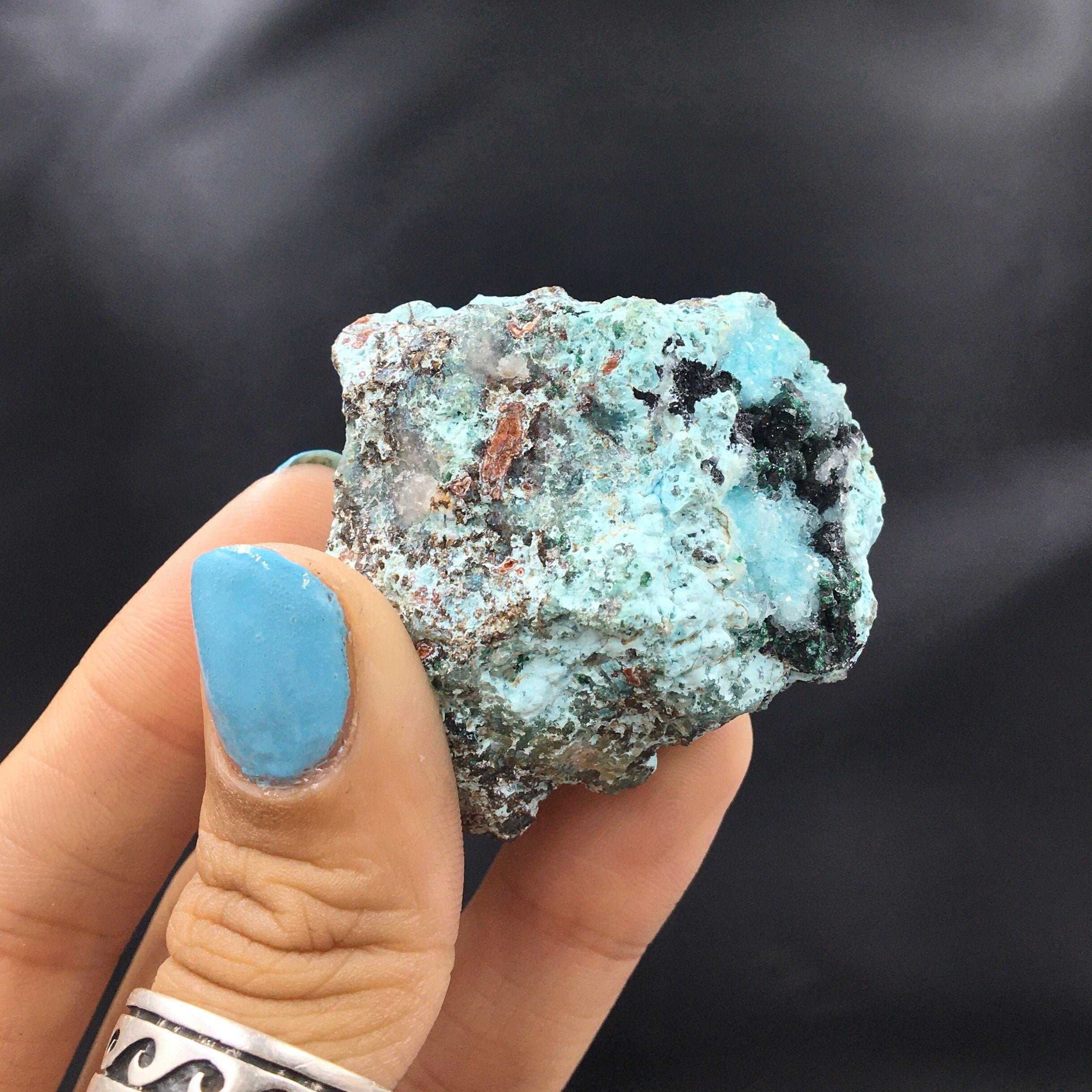 Chrysocolla Druzy Quartz Malachite Cluster--Congo CMIX2