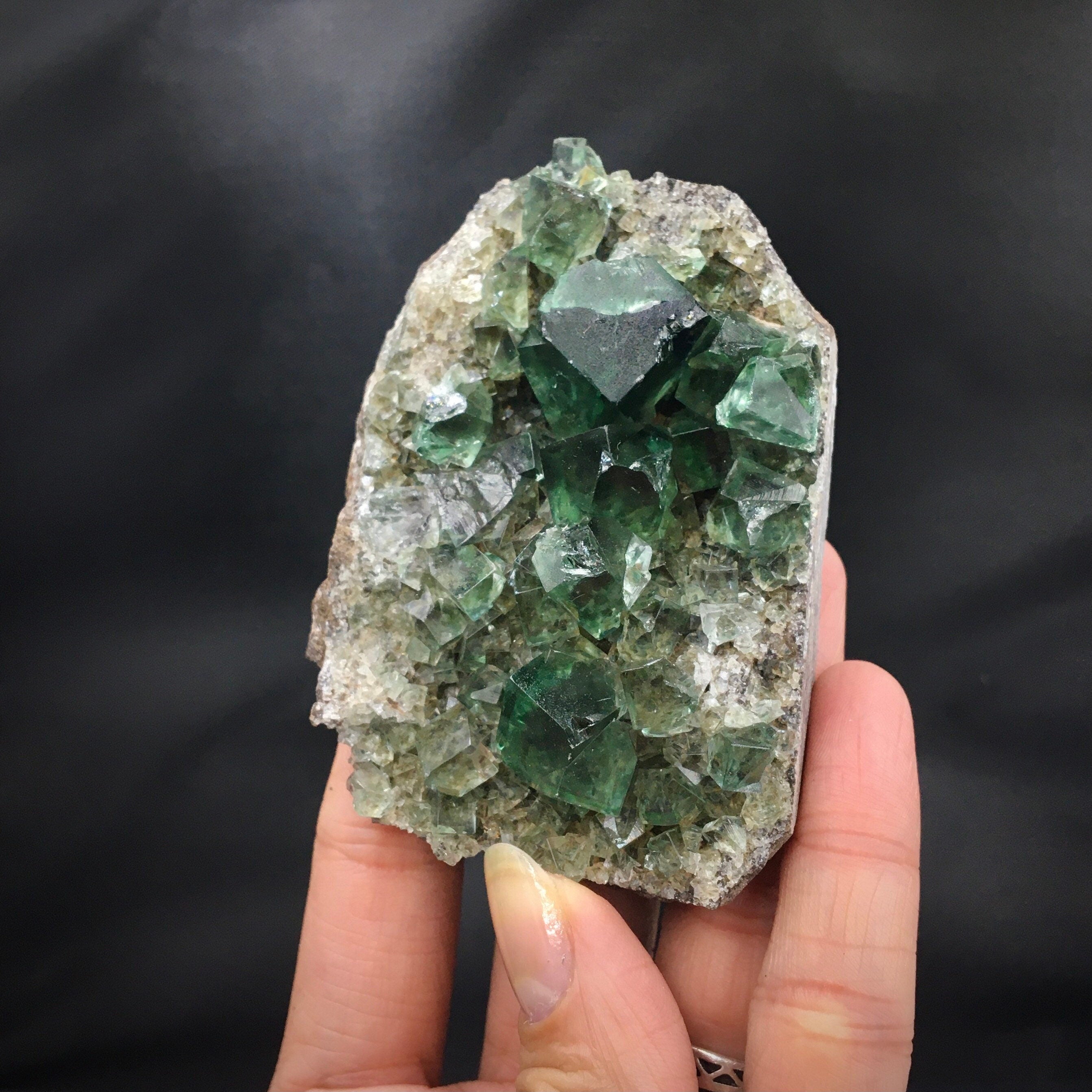 Green Fluorite Cluster--Fairy Holes Pocket, Lady Annabella Mine, England FLUO8