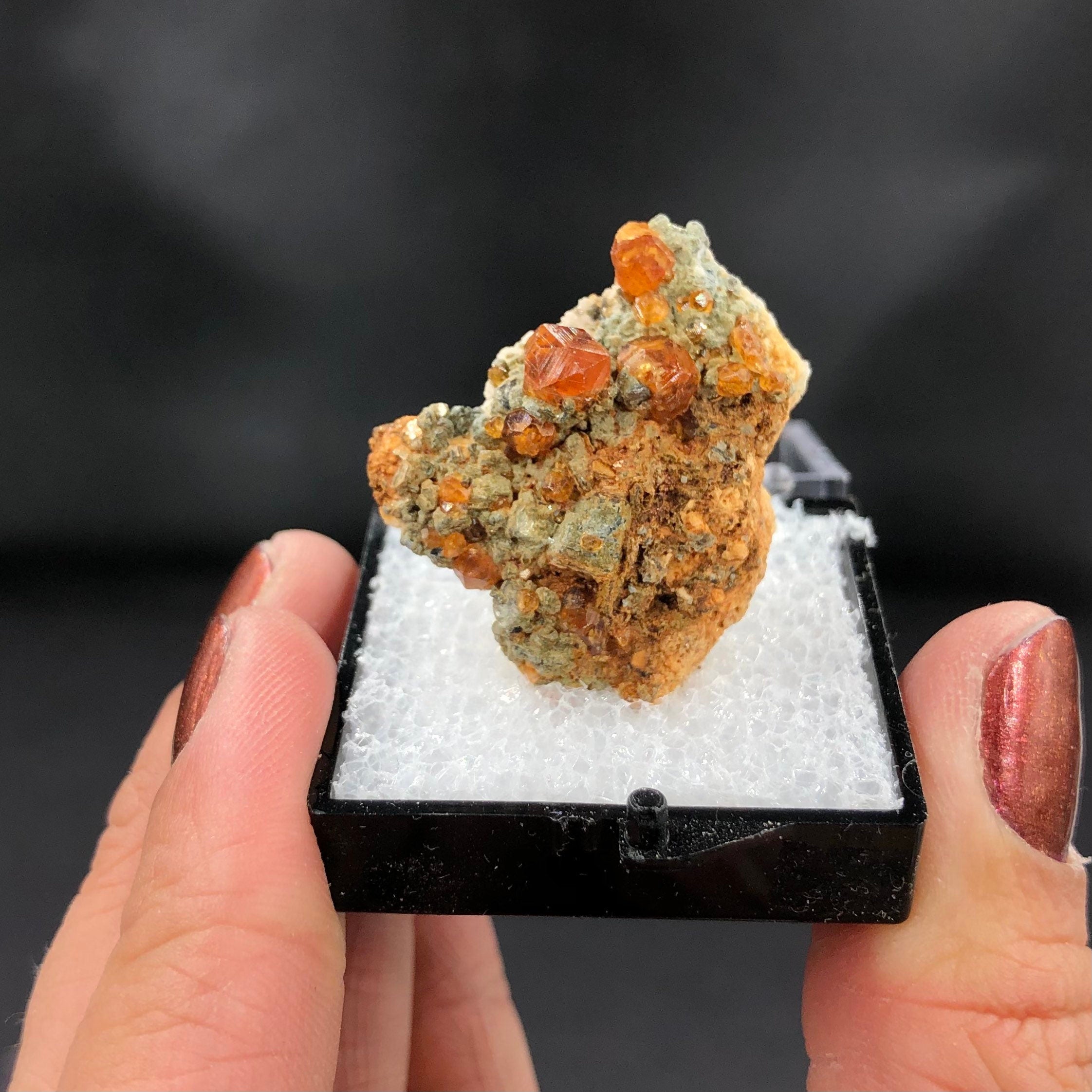 Spessartine Garnet Mica (Thumbnail Specimen)--Tongbei, China (TN16)