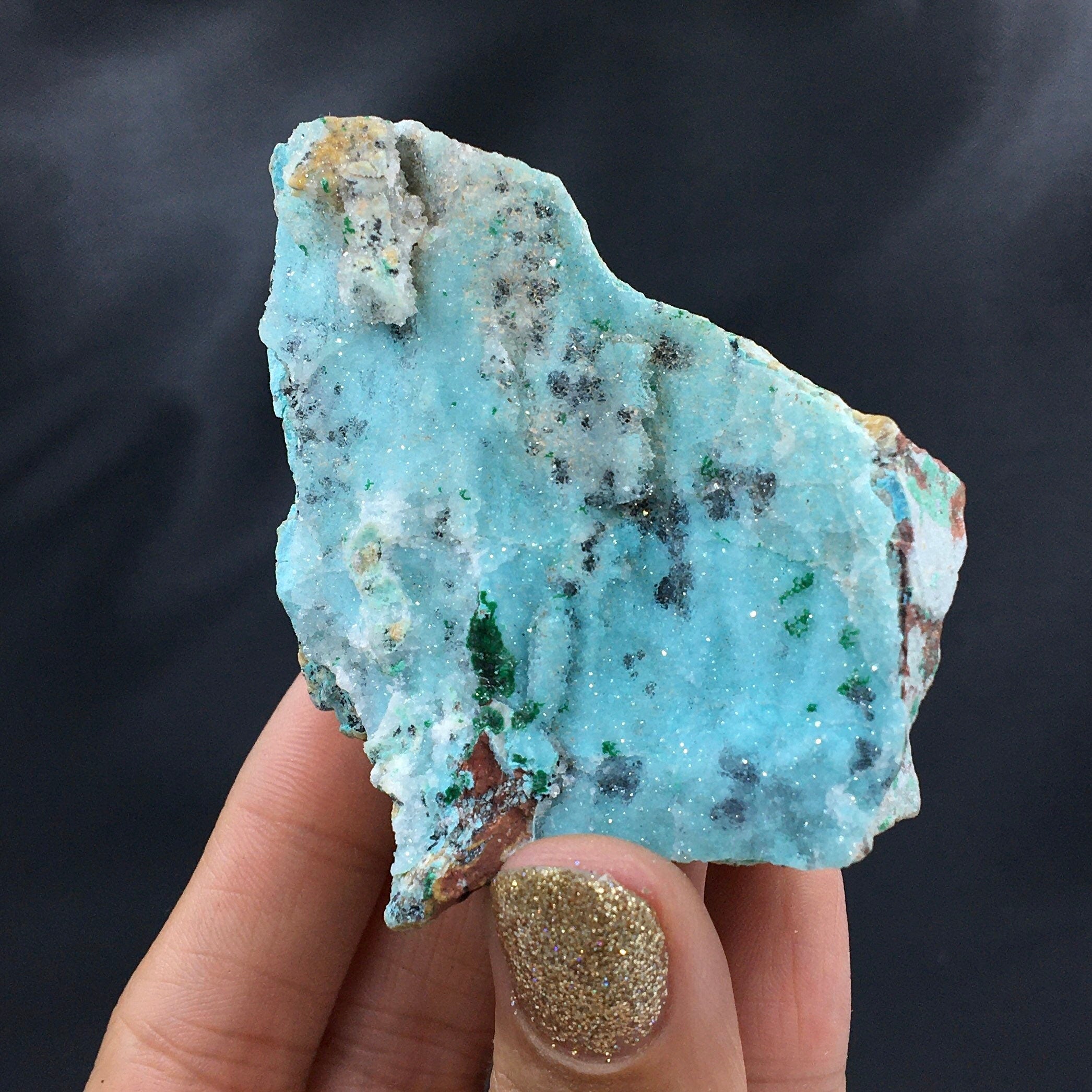 Chrysocolla Druzy Quartz Malachite--Congo CMIX4