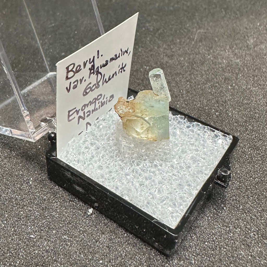 Aquamarine Goshenite Bicolored Crystal (Thumbnail Specimen)--Erongo, Namibia TN26
