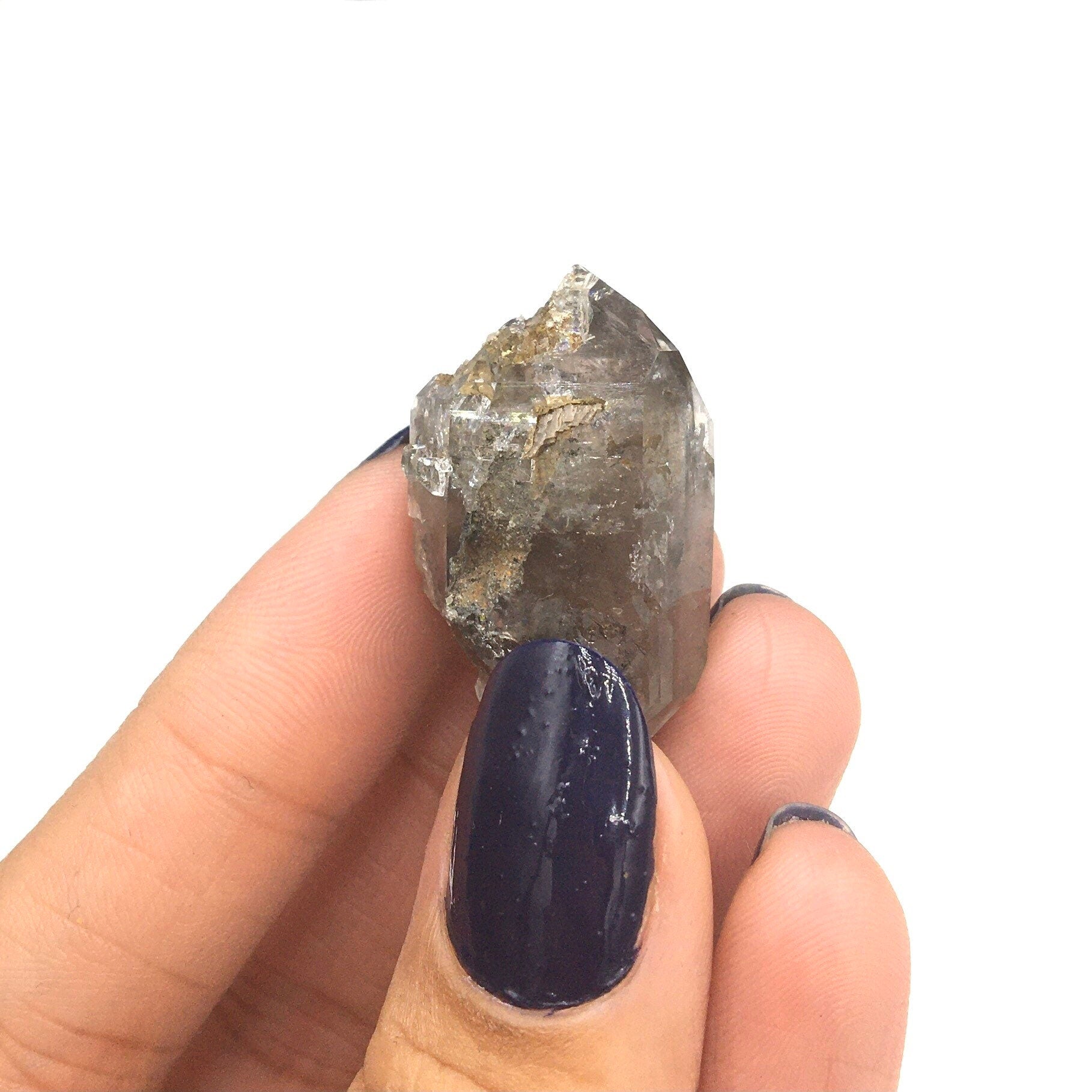 "Black Diamond" (Inclusions) Herkimer Diamond Quartz--Birthday Pocket, Diamond Mtn, New York USA SELF12
