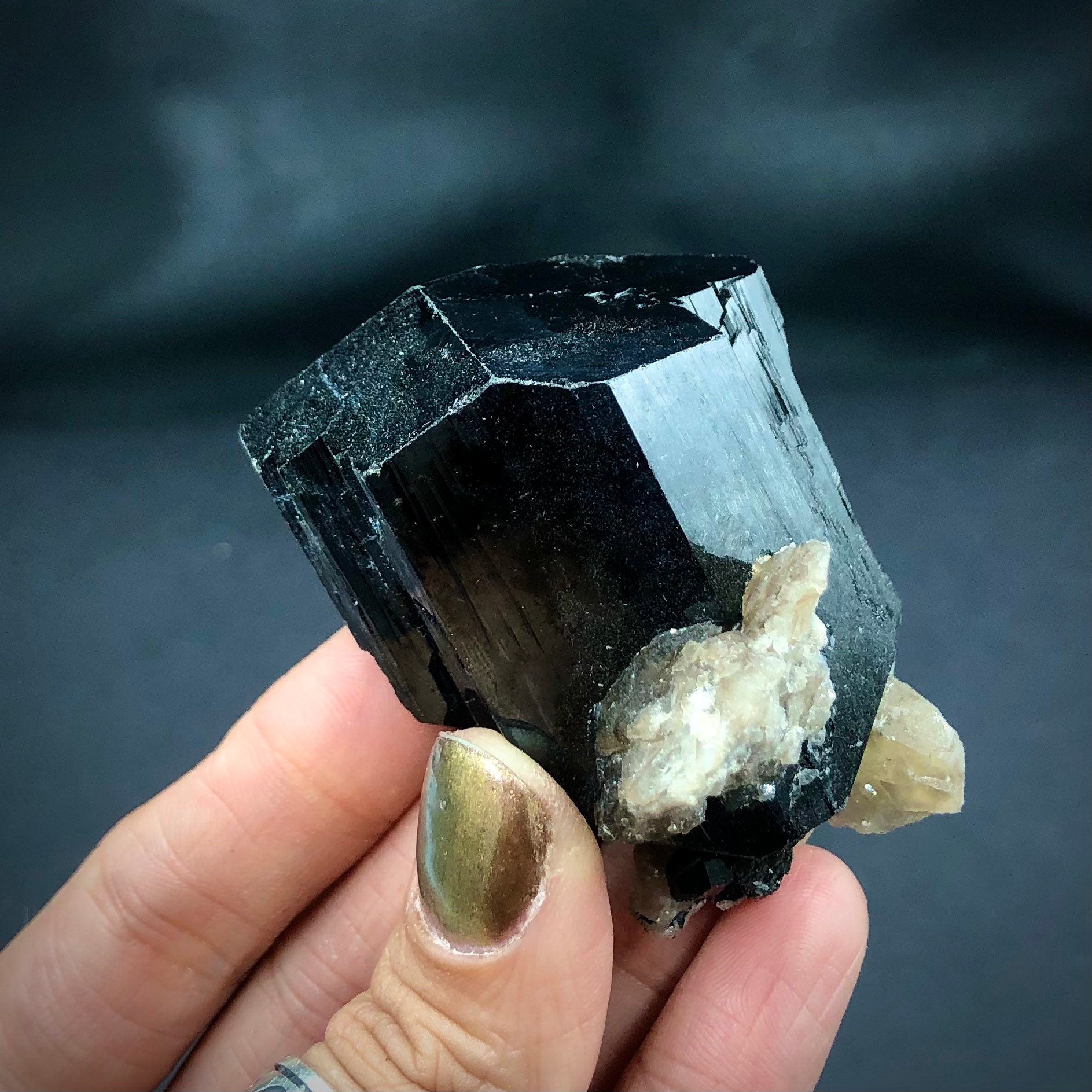 Black Tourmaline Feldspar Cluster (Miniature)--Erongo, Namibia SMALL5