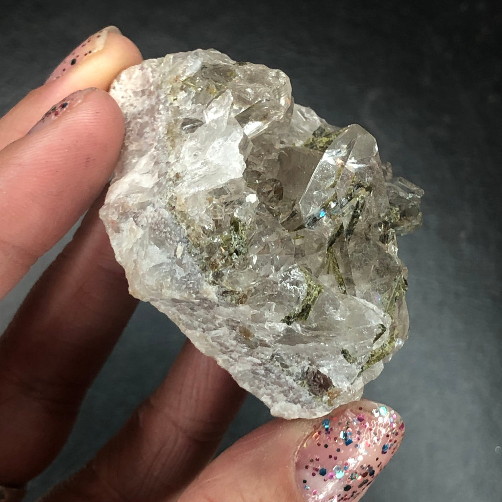 Epidote in Quartz (Mini)—Araçuaí, Brazil A-E11