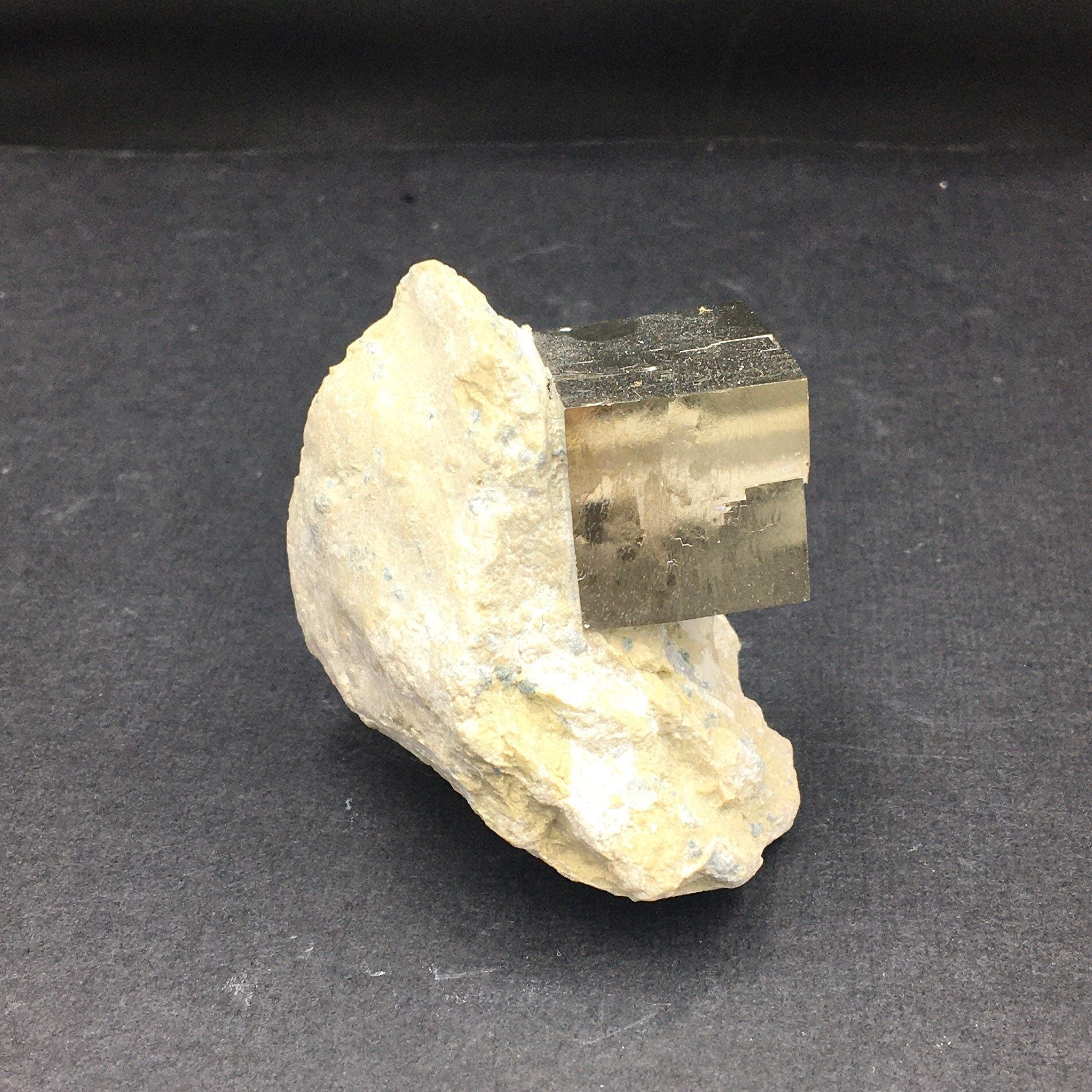Iron Pyrite Cubic Crystal Cluster: Metallic Mineral Specimen, Navajún Spain (SMALL7)