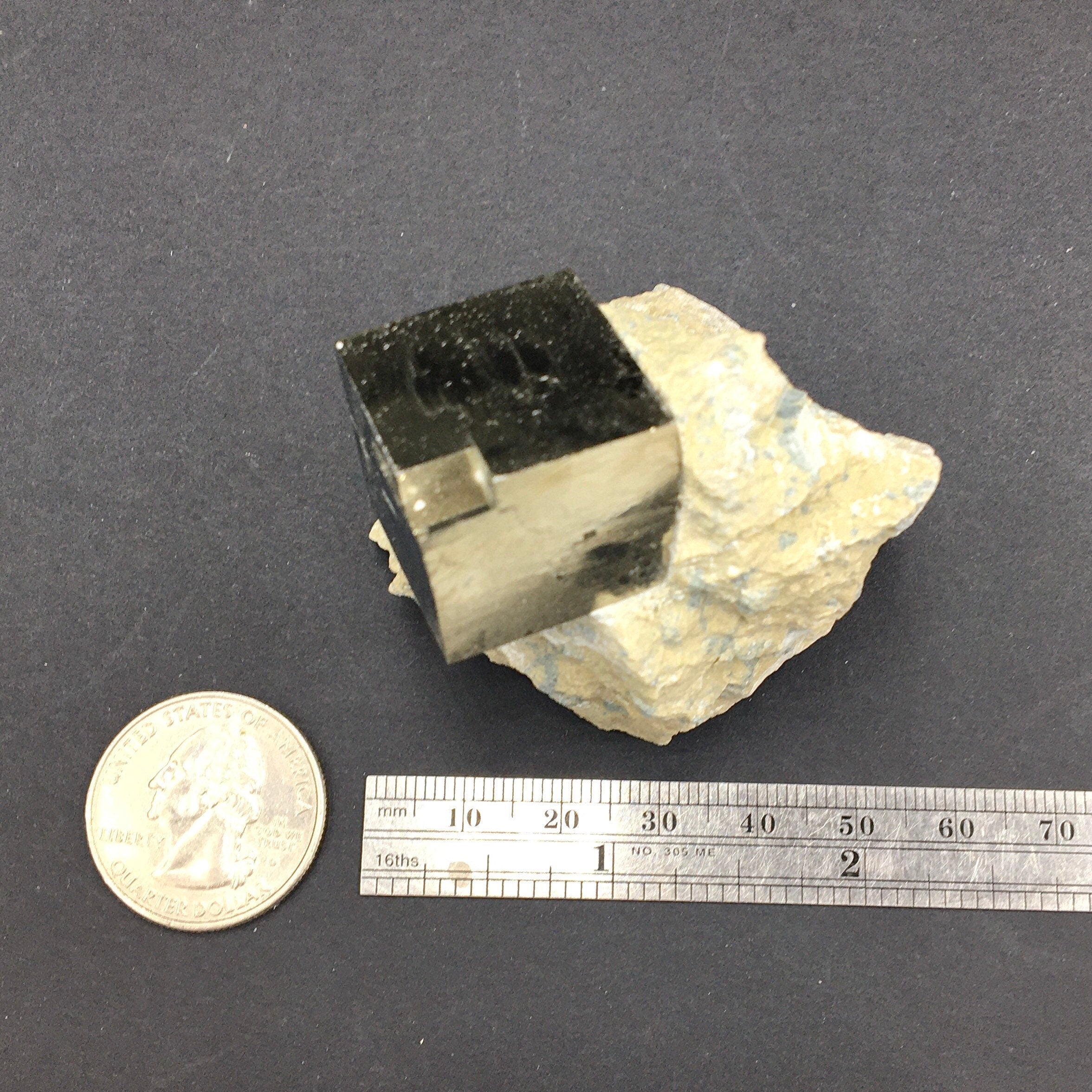 Iron Pyrite Cubic Crystal in Matrix--Navajún, Spain SMALL8