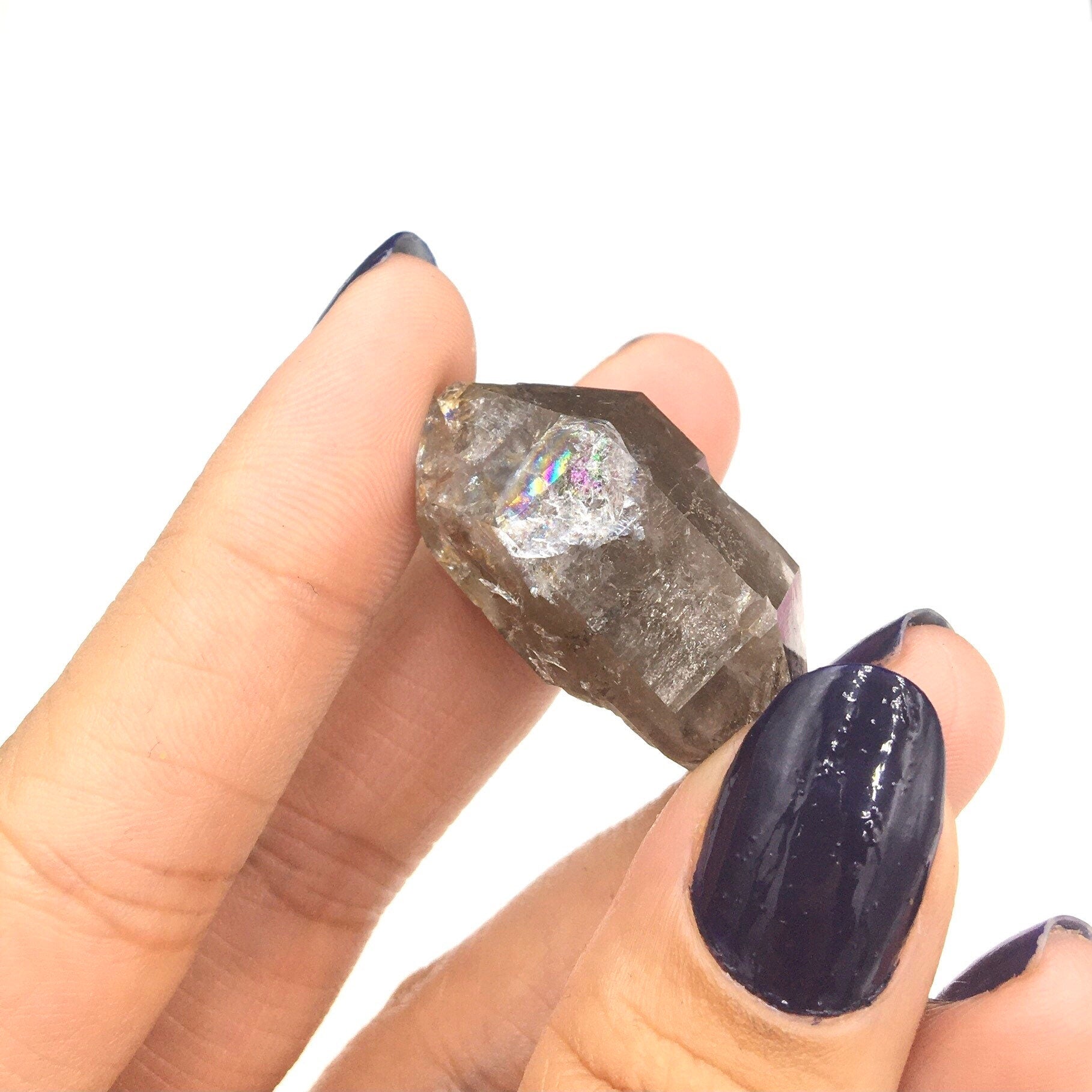 "Black Diamond" (Inclusions) Herkimer Diamond Quartz--Birthday Pocket, Diamond Mtn, New York USA SELF12