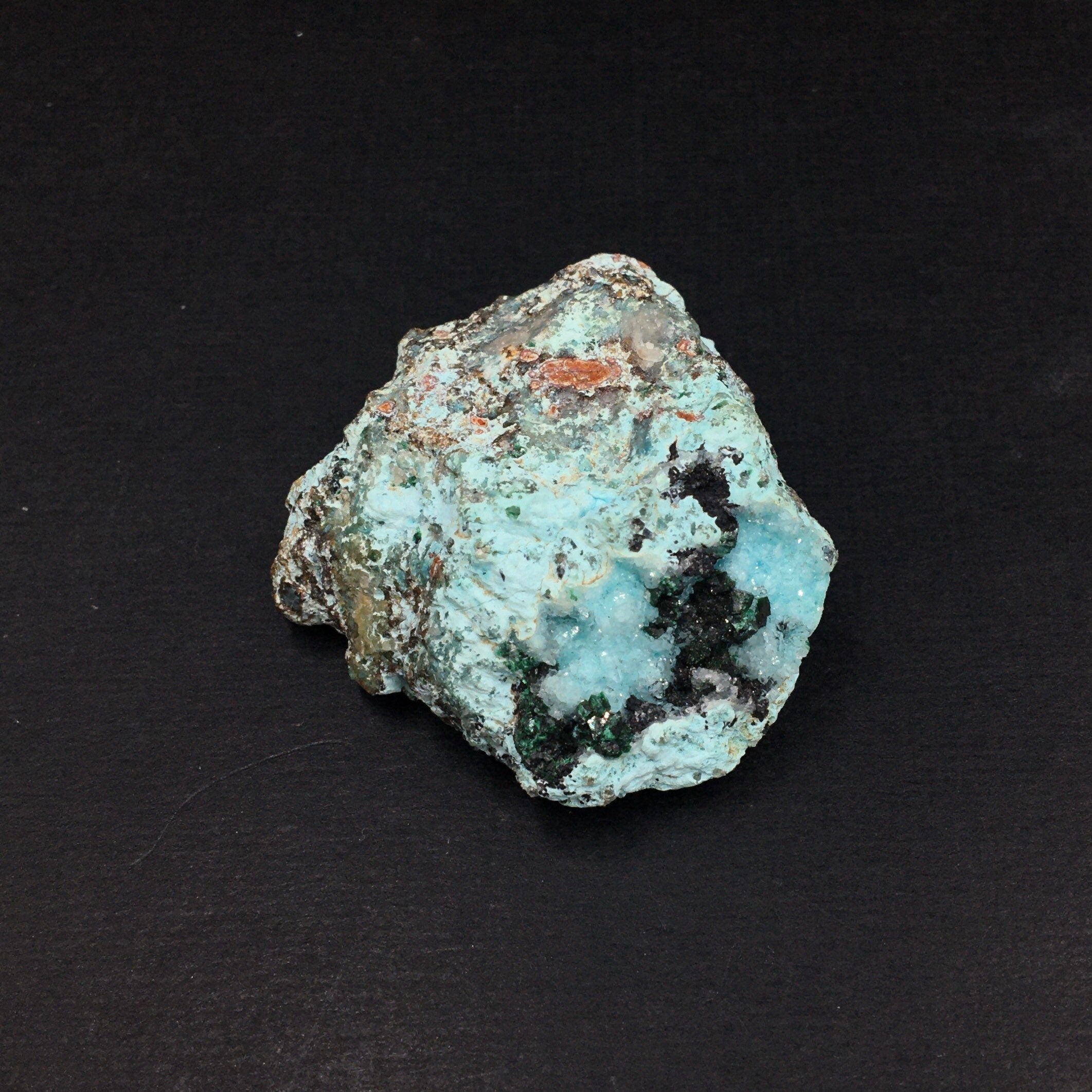 Chrysocolla Druzy Quartz Malachite Cluster--Congo CMIX2