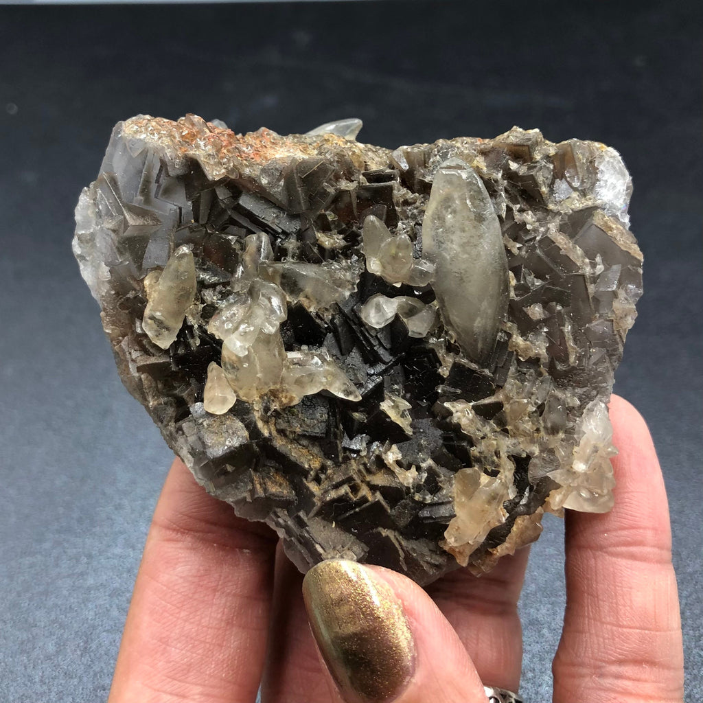 Purple Fluorite & Calcite Crystal Cluster - Loralai, Pakistan FLUO12