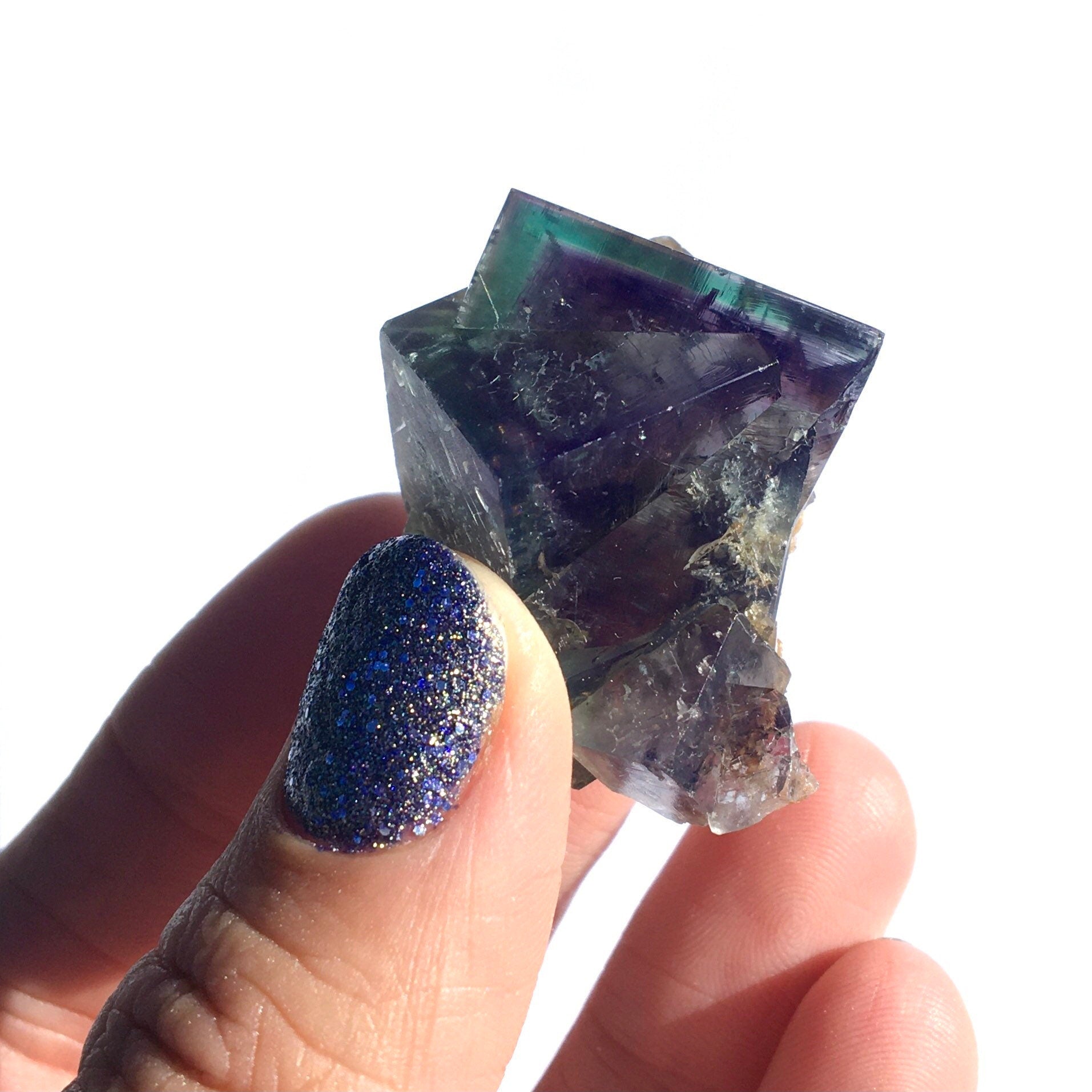 Green Fluorite Cubic Cluster UV (Miniature)--Lady Annabella Mine, England FLUO6